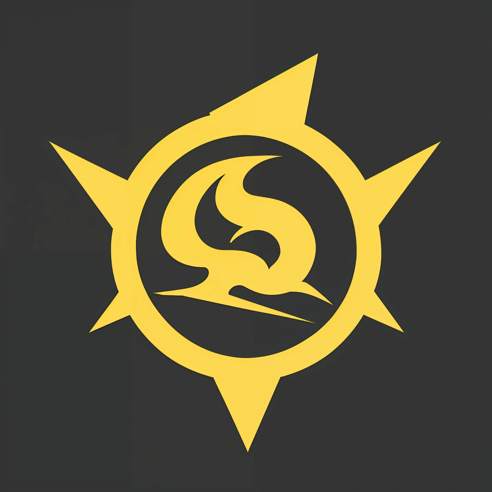 There is a yellow and black logo,There is a bird on it, The sword, logo without text, drakenguard inspired, propaganda logo, godsent, gold sword, Golden sword, insignia, emblem, cryptoblades, yellow battlefield theme, overwatch design, CSGO team sticker, inspired by Kanō Hōgai, Military insignia, yellow broad sword, 《overwatch》inspiration