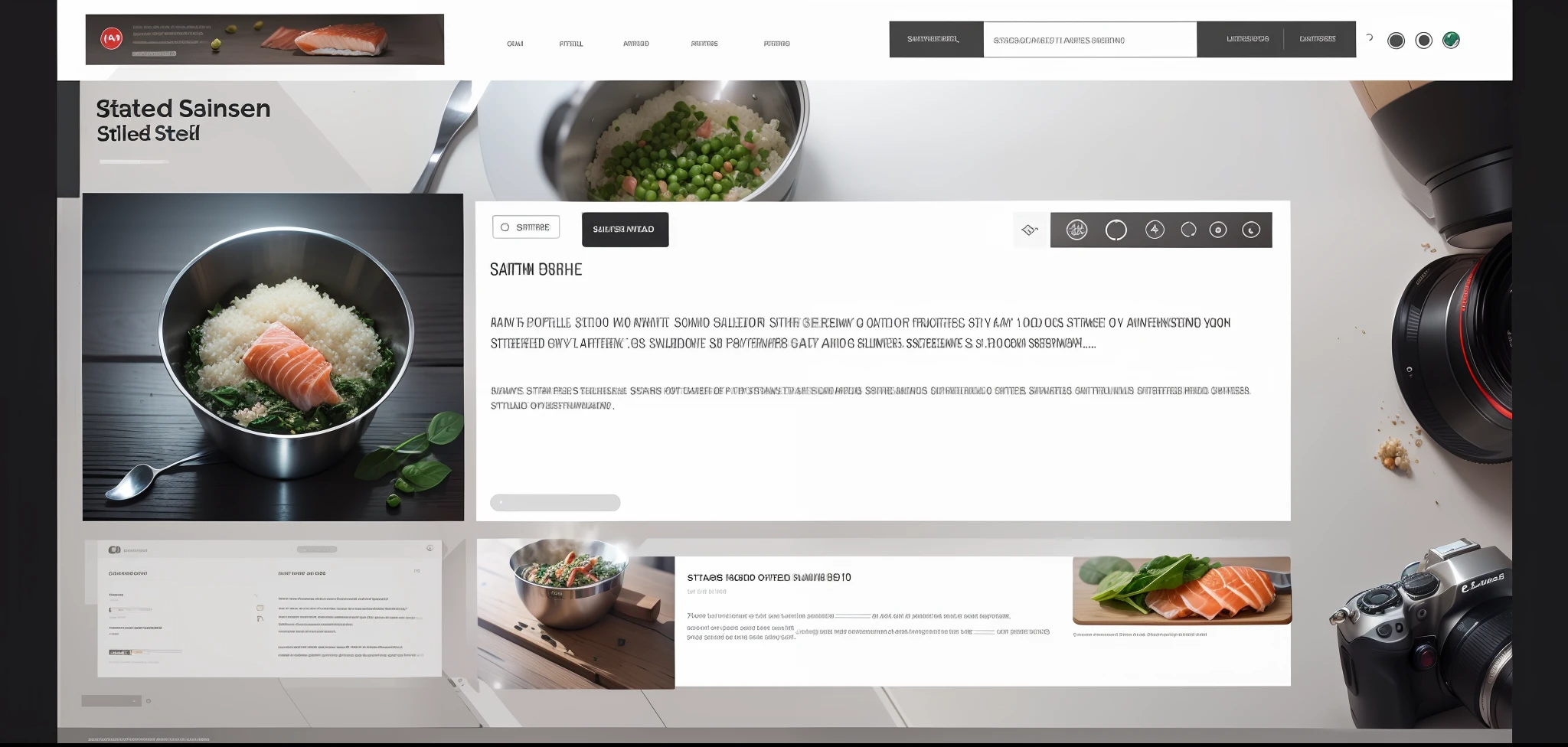 Ultra realistic style, stainless steel bowl with shredded salmon, quinoa, chopped spinach, peas, intricate details, dslr, 100 mm, pets, diffused light, Studio photography, professional advertising, 8k
