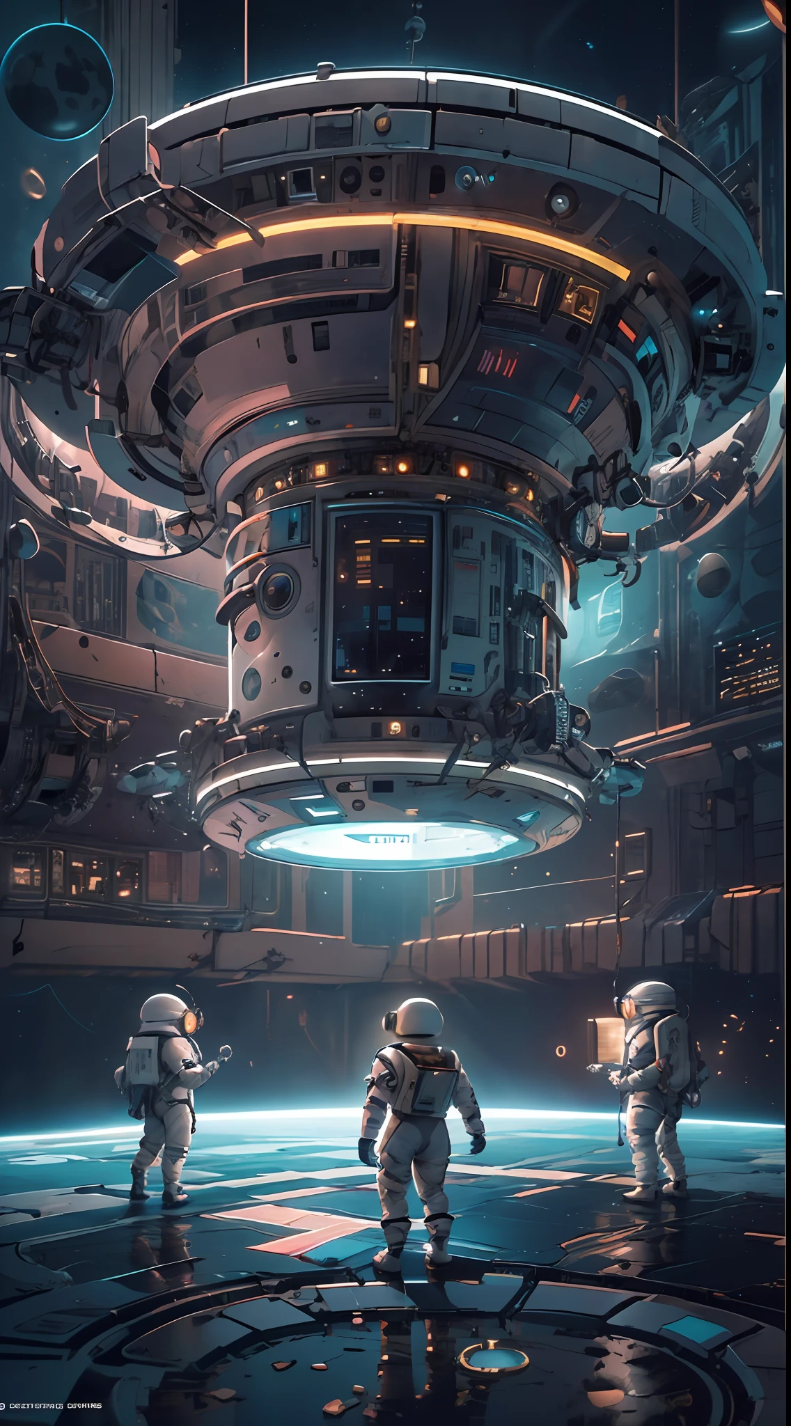 A captivating depiction of a space station floating in the vast expanse of the universe, (stunning cosmic backdrop), (detailed spacecraft design), (realistic rendering), (impressive scale and proportions), (futuristic architecture), (attention to scientific accuracy), (intricate mechanical details), (immersive lighting effects), (awe-inspiring sense of vastness), trending on ArtStation, (trending on CGSociety), (showcasing the wonders of space exploration), (evokes a sense of technological advancement), (highly detailed space environment), (impressive attention to texture and materials), (depiction of astronauts or extraterrestrial life), (conveys a sense of tranquility and awe), (capturing the beauty and mysteries of the cosmos), (skillful portrayal of depth and perspective),vortex,houtufeng,The wreckage of a giant space ship