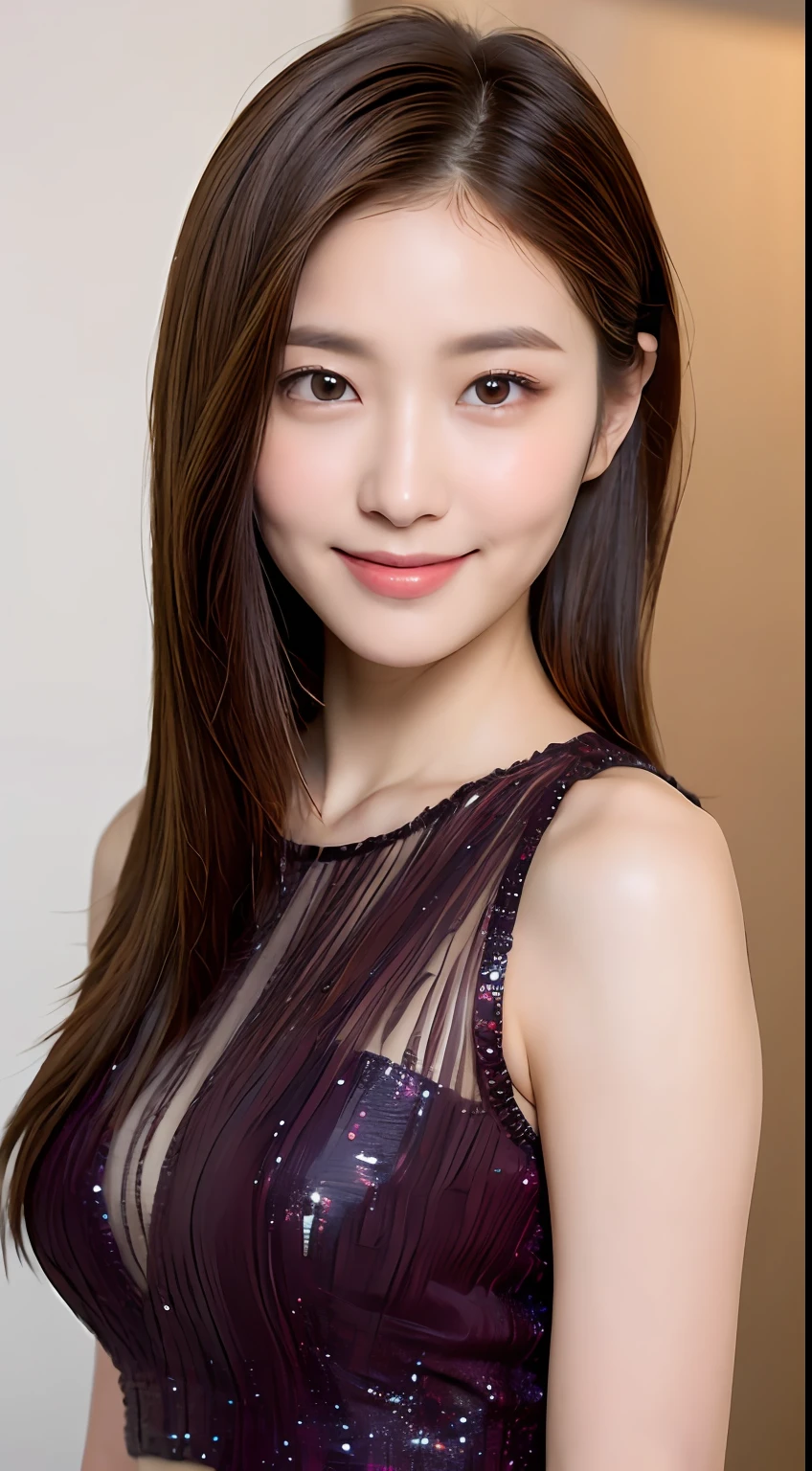 ((Best Quality, 8K, Masterpiece: 1.3)), 1 Girl, Slim Abs Beauty: 1.3, (Hairstyle Brown Hair Shortcut, Big: 1.2), Dress: 1.1, Super Slender Face, Delicate Eyes, Double Eyelids, Smile, Home, Raw Photo