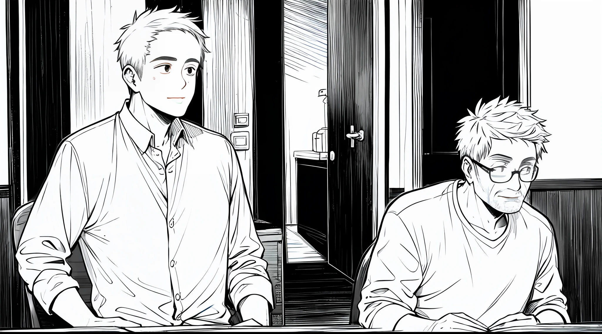 A young man,An old man,Ask