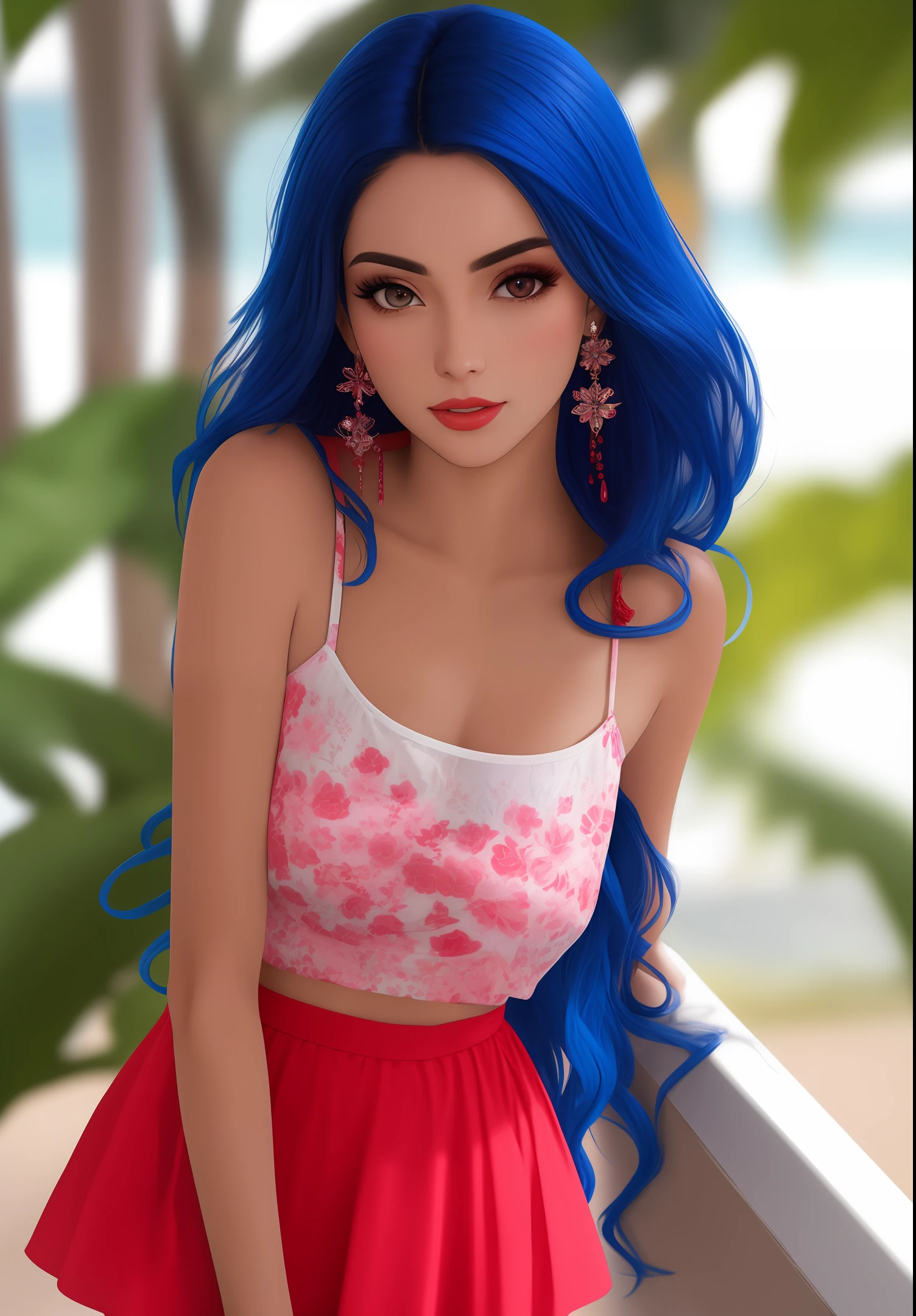 Morena flor azul