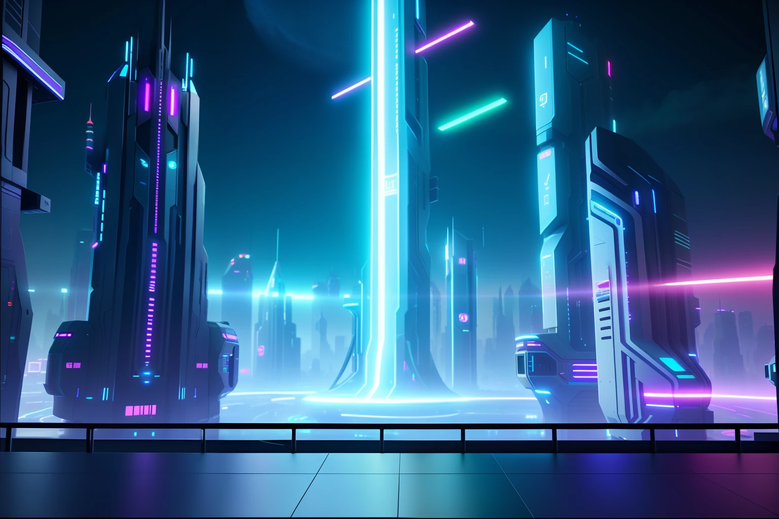 futuristic city with neon lights, cinematic neon matte painting, arstation e bipe altamente, style hybrid mix of beeple, em estilo de bipe, cinematic scifi shot, futuristic city backdrop, cena scifi, atmosfera futurista, cinematic beeple, 3 d render bipe, Estilo Beeple
