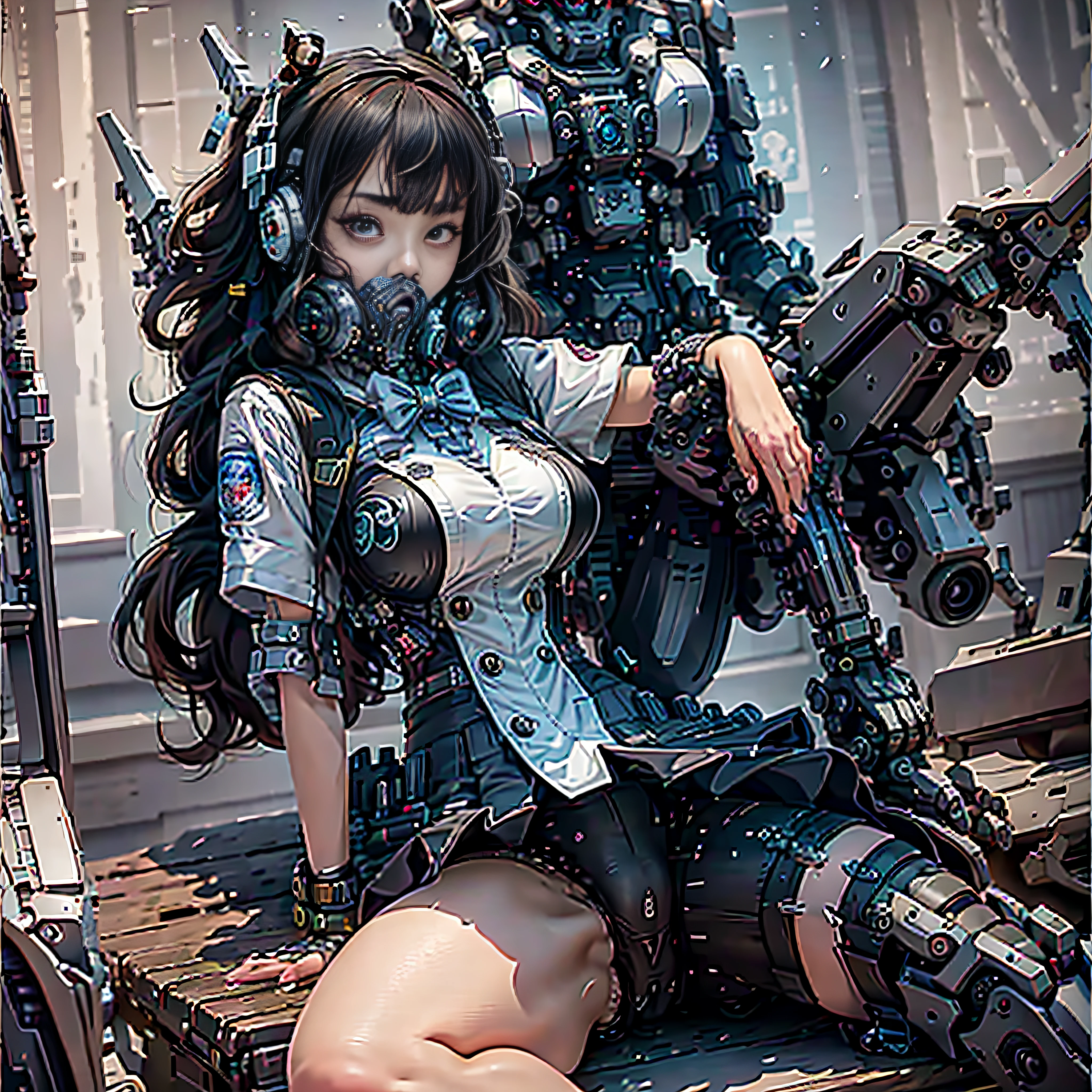 ulzzang-6500-v1.1, (raw photo:1.2), (photorealistic:1.4), beautiful detailed girl, very detailed eyes and face, beautiful detailed eyes, ridiculous, incredibly ridiculous, huge file size, super detailed, high resolution, very detailed, best quality, masterpiece, kemomimi, ((Japanese girls' high school uniform)), illustration, very detailed, CG, unified, 8k wallpaper, amazing, Fine details, masterpiece, best quality, very detailed CG uniform 8k wallpaper, light on face, cinematic lighting, 1girl, , ((no panties)), ((dynamic pose))), (camel toe), (half), (pantyhose), (knee-bending leg sitting))