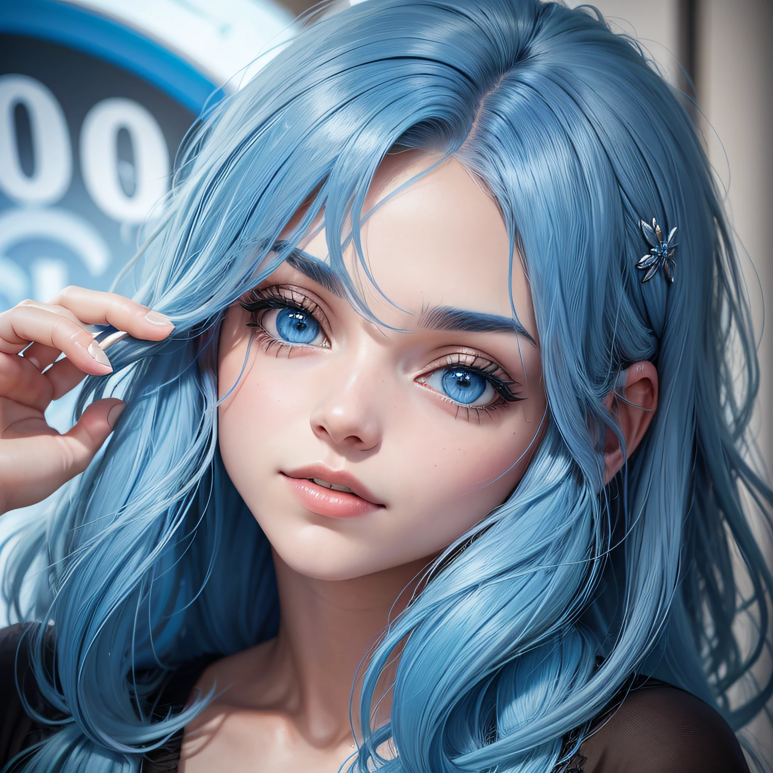 (ipo com cabelo azul escuro+lua olhos azuis) --auto