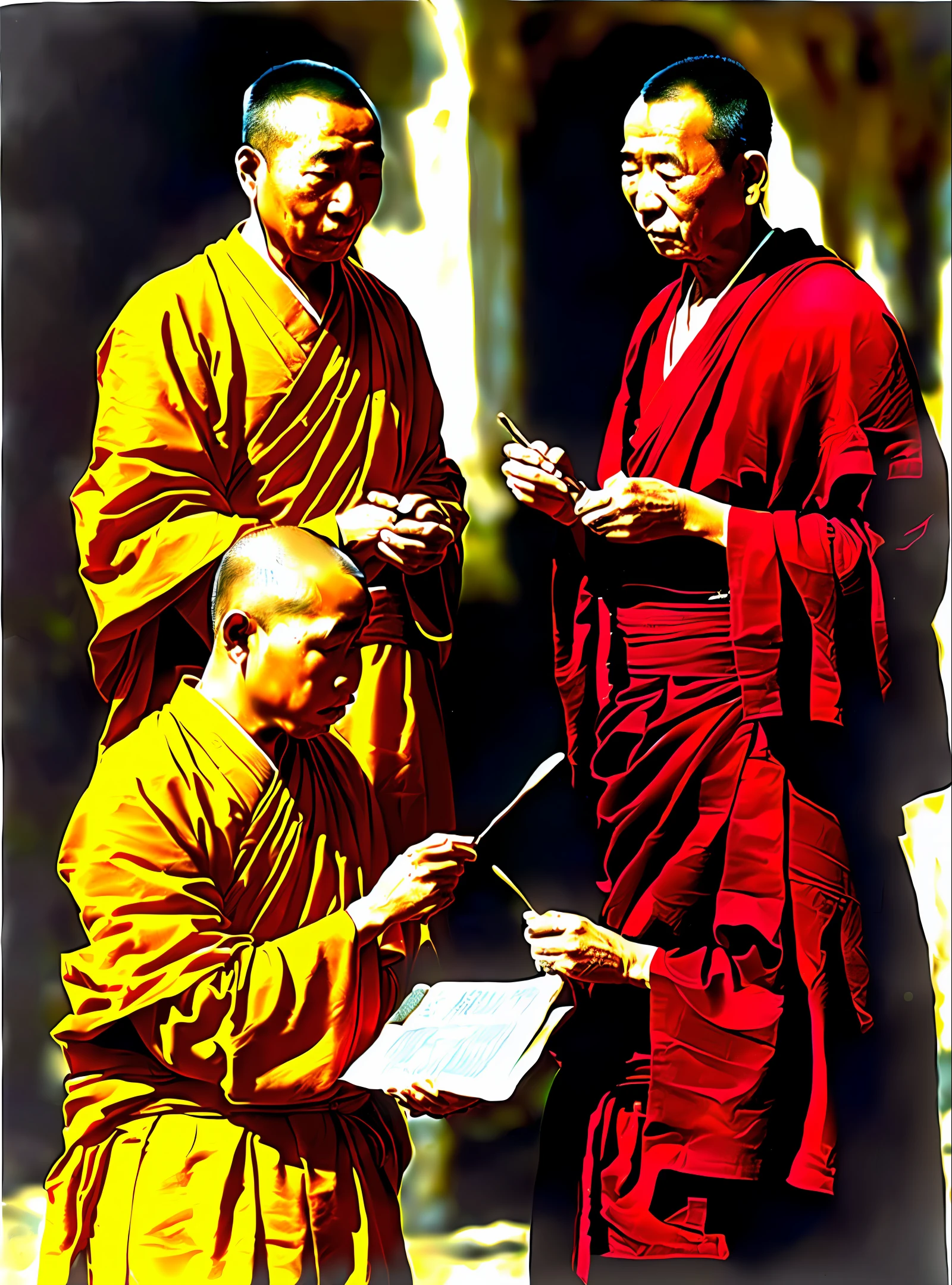 image of a monk with his disciple talking