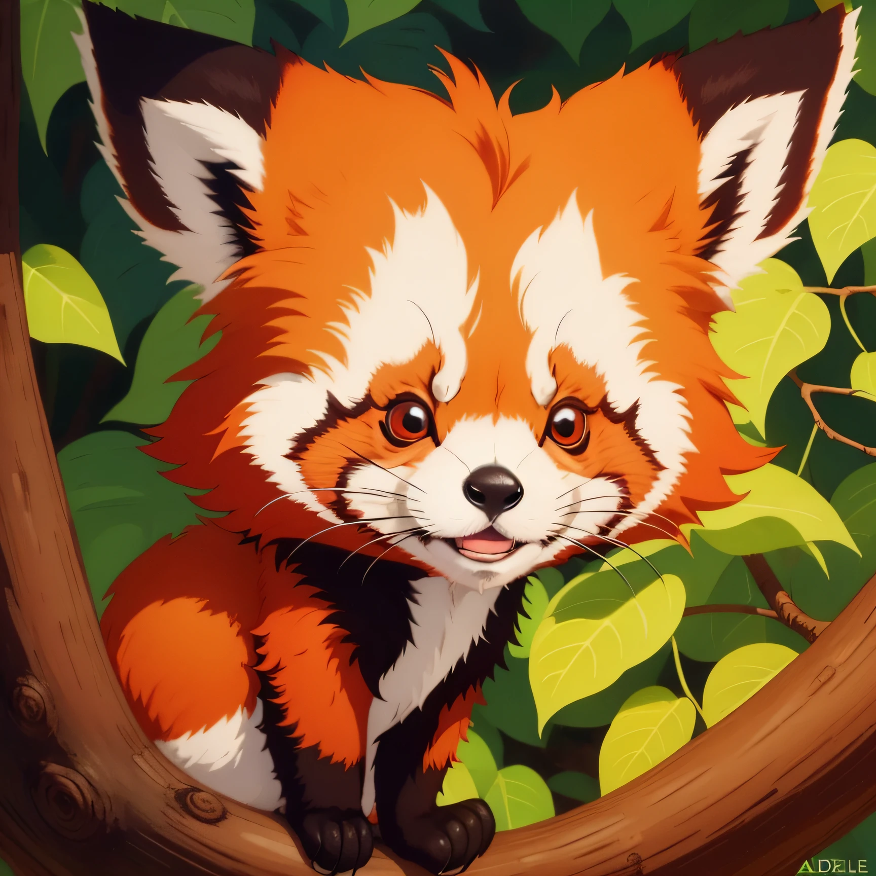 adolable，Red panda，cartoony