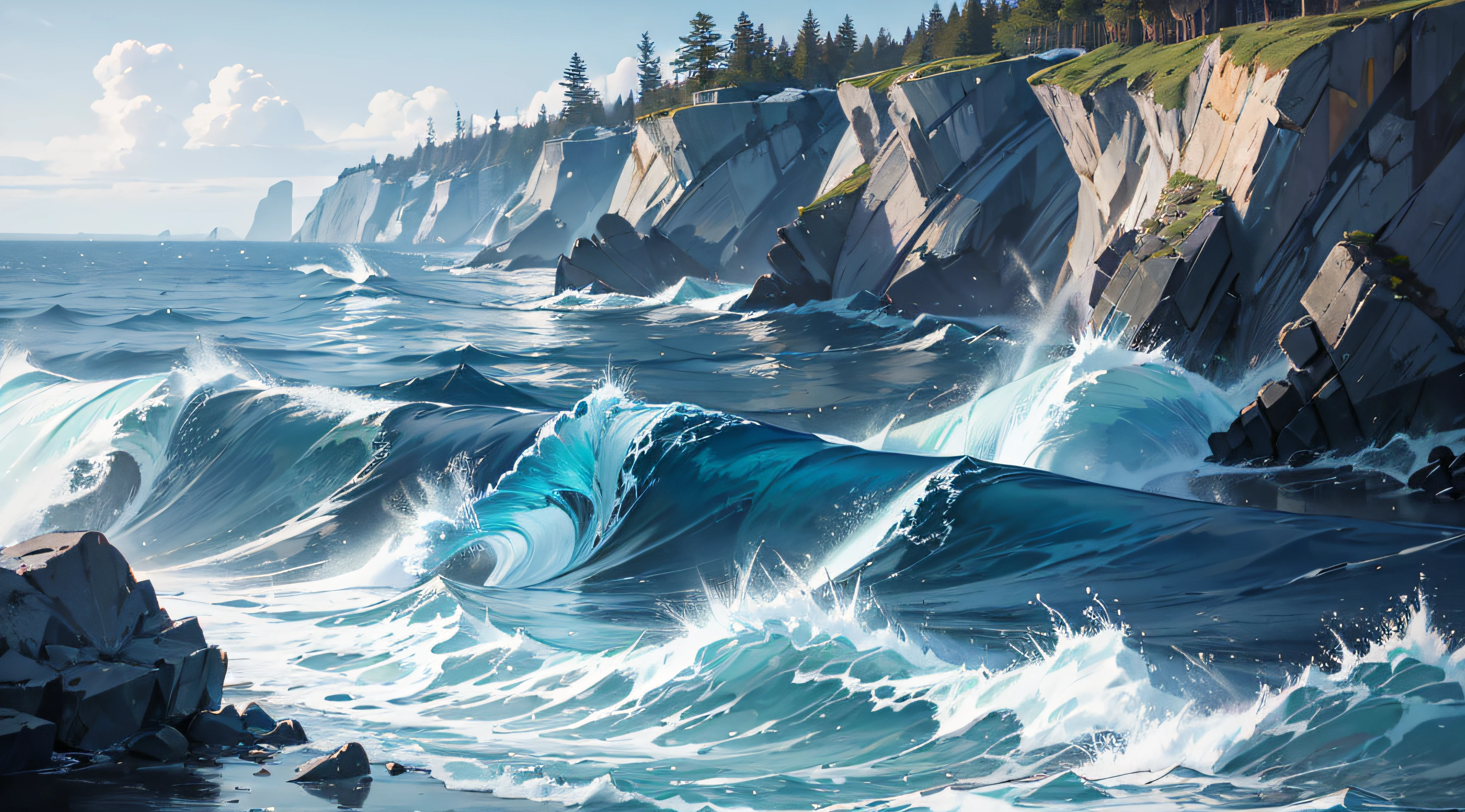 swell sea,There are small fish,Not much --auto