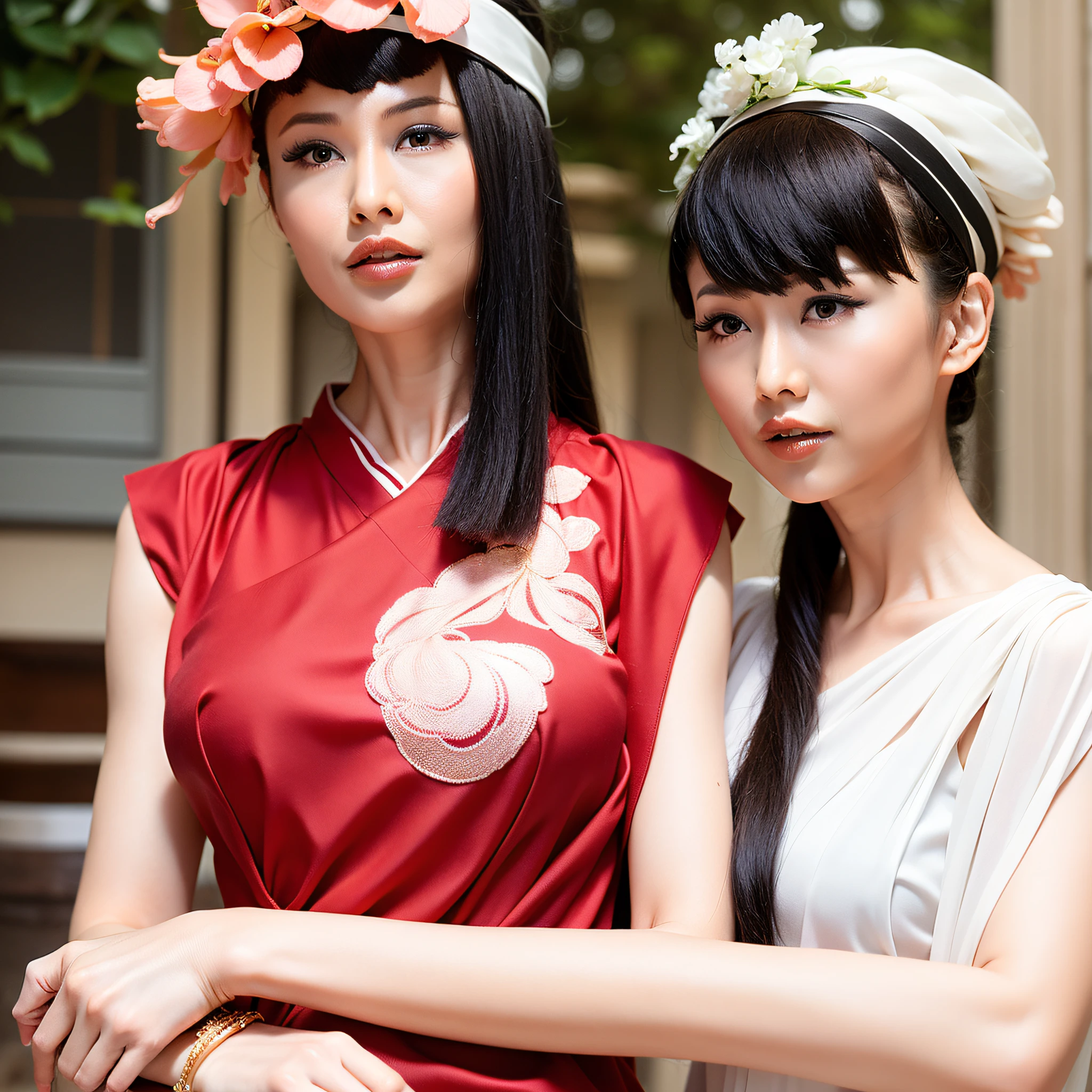 There is a woman in red holding a white umbrella, Traditional Chinese white umbrella, wild snowscape, a girl in Hanfu, Hanfu, Chinese girl, Chinese woman, Chinese style, white Hanfu, red shawl, snow, In the distance, a peach blossom tree, full of peach blossoms, a lot of snow on the branches, a few villages of peach blossoms sticking out above the close-up, a lot of peach petals floating in the air, goose feathers and snow, 2 colorful butterflies flying, Traditional Chinese clothing, Cover photo Du's portrait Juan, portrait photo, Chinese princess, wearing red Hanfu, Inspired by Tang Yifen, Brunette Goddess, Beautiful Brunette Girl, Oriental Girl, Master Works, Best Picture Quality, Higher Quality, High Detail, Ultra High Resolution, 8K Resolution, Depth of Field, Cinema Lens, Photography, Intricate Details, Elaborate, Meticulous, Magnificent, Maximum Detail, Extremely Super Beautiful, (((1girl, Solo))), 18age, Long Hair, Black Hair, White Skin, Realism, Master Works, (Best Image Quality), Higher Quality, High Detail, Ultra High Resolution, Panorama, Delicate facial features, perfect face, glowing skin, dream background, female, girl, angel, mini girl, goddess, poet, shy, surprised, hair over the shoulder, black hair, sharp and clear focus, three-dimensional silhouette, correct proportions, realistic portrait, close-up of the face, an extremely temperamental beautiful girl, slender body, delicate facial features, flowing long hair, black hair, extremely detailed hair description, (collarbone), perfect face, clean and flawless face, long eyelashes, light pink eye shadow, light dimples, Blushing, big watery eyes crystal clear, delicate creamy glowing skin, detailed skin details, CFG scale: 8, Hires upscale: 1.5, PT: Luo Tianyi, Kamisato Ayaka, LoRA: Hanfu 2.5D-4 (0.3), Asian Face Woman-1 (0.15), OC Rendering--V6