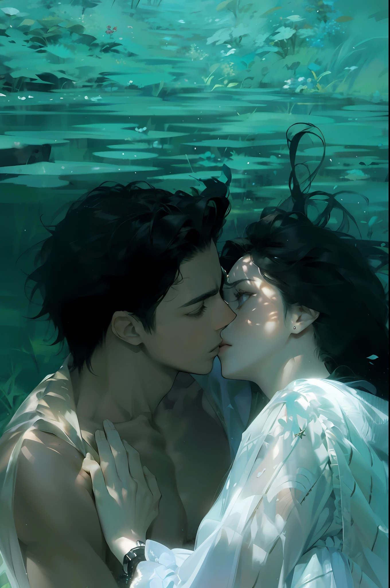 "A captivating couple amidst breathtaking landscapes, enthralled by the soft, enveloping light, vibrant colors, and intensified saturation."A beautiful couple basking in the embrace of awe-inspiring landscapes, bathed in soft, warm light, with vibrant colors and enhanced saturation.