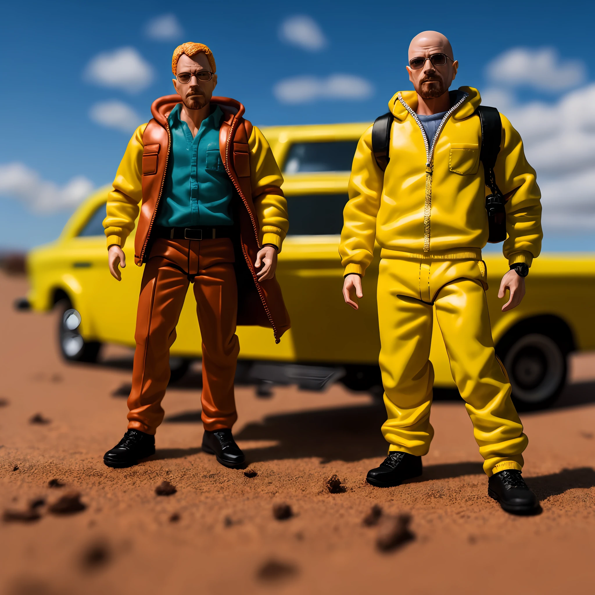 Breaking Bad action figure with accessories, malefigure, hyper-realistic photography, taken with a professional camera, depth of field, 8k