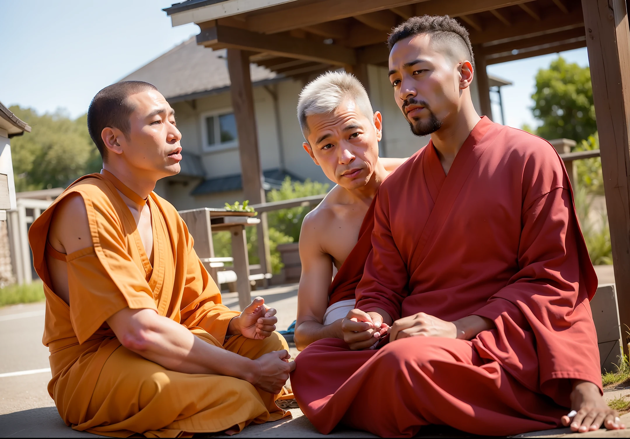 image of a monk with his disciple talking