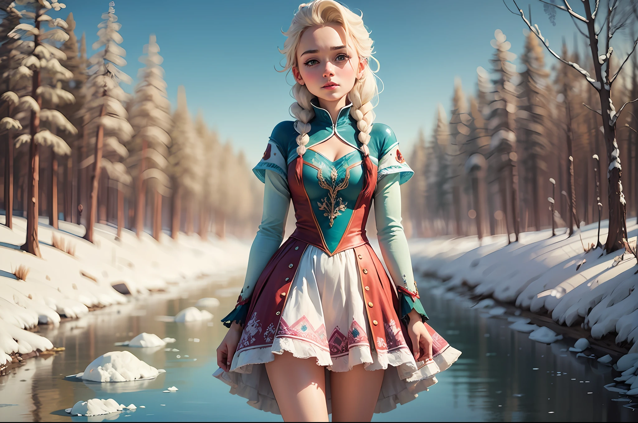 beautiful anna from frozen in very short dress --auto --s2