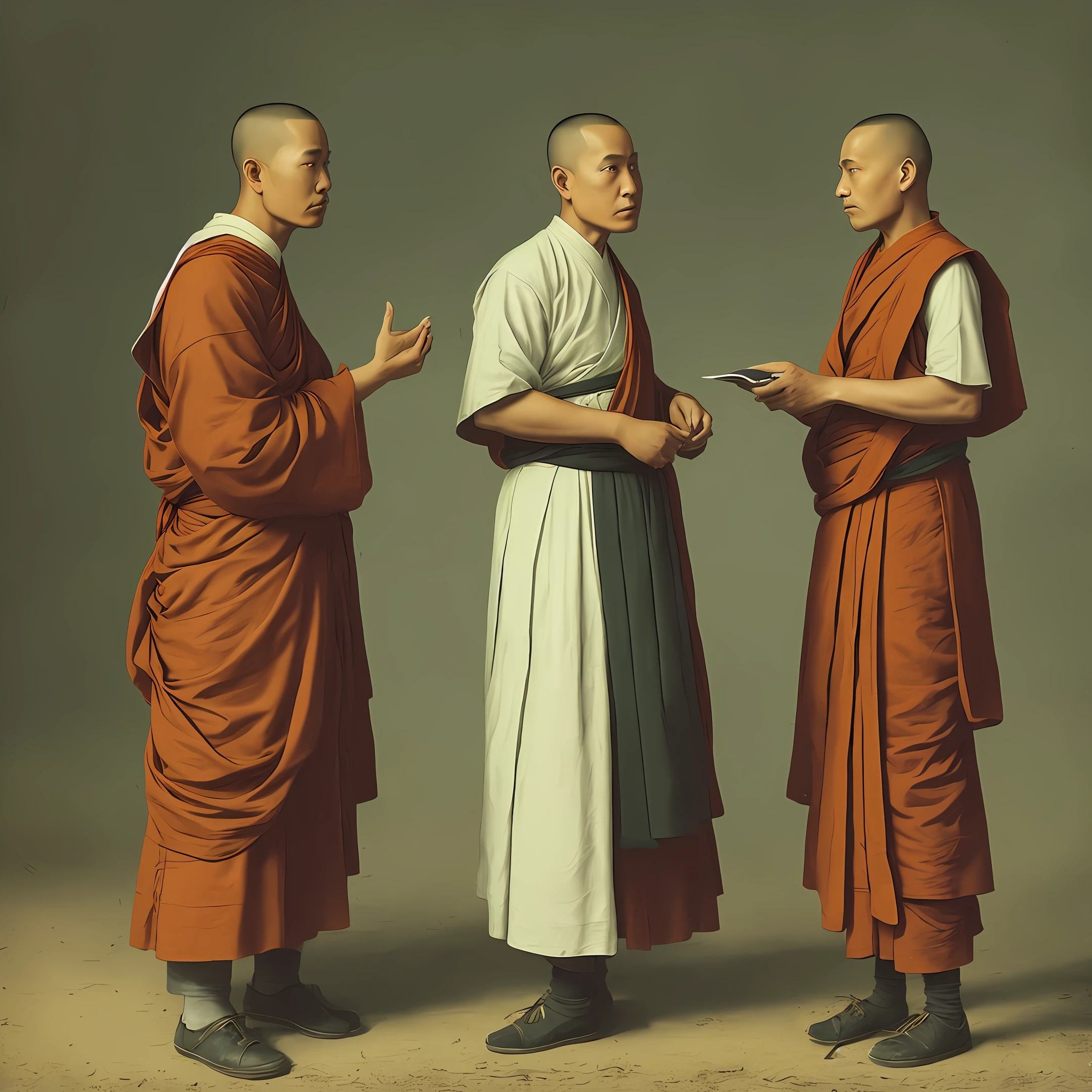 image of a monk with his disciple talking