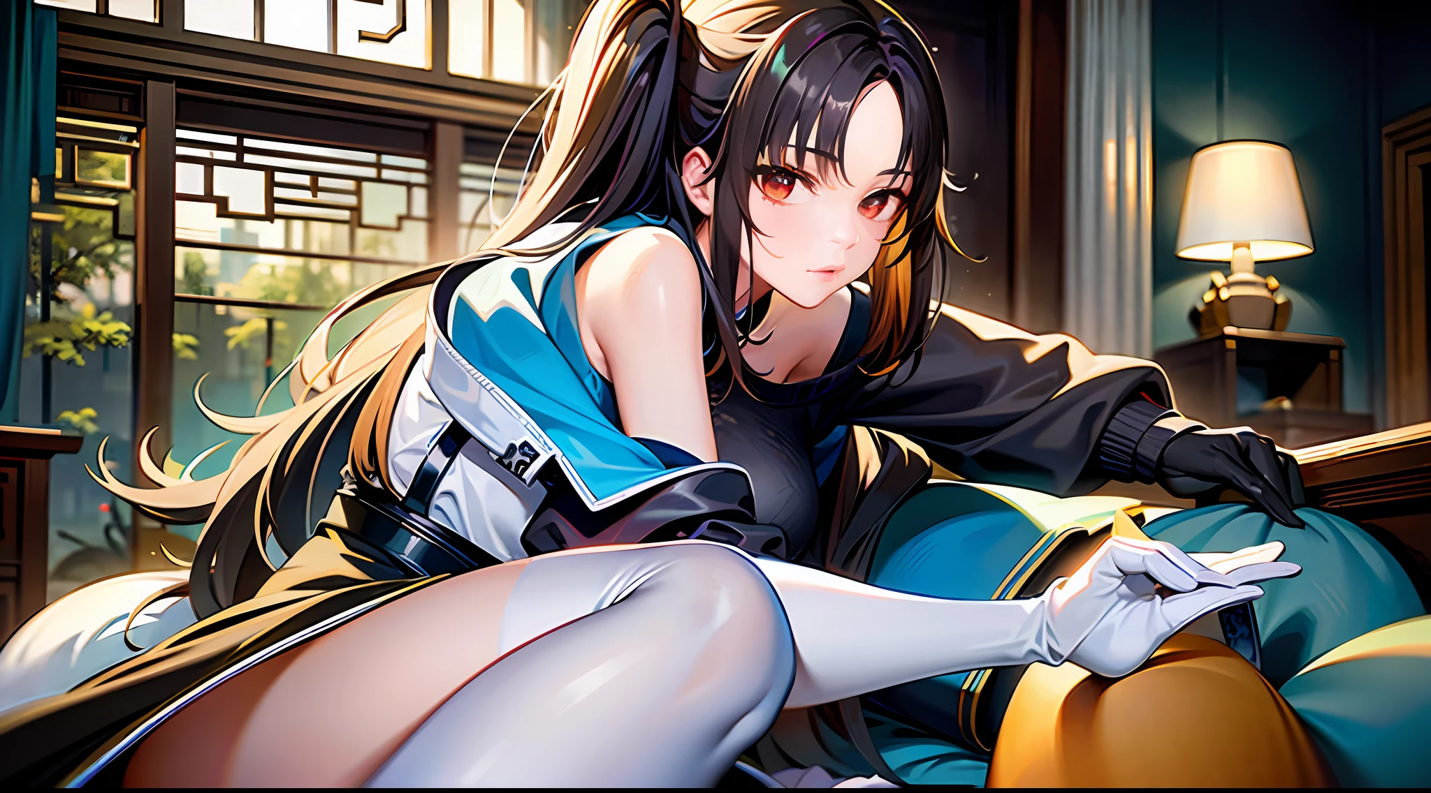there is a woman in a cosplay outfit posing for a picture, by Yang J, author:Zhou Chen, By Zeng Jing, author:Yang Jin, author:Zhou Fang, by Russell Dongjun Lu, author:Zhao Yuan, By Leng Mei, author:Wang Lei, author:feng zhu, author:Liang Kai, By Ren Xiong, author:Zhou Wenjing