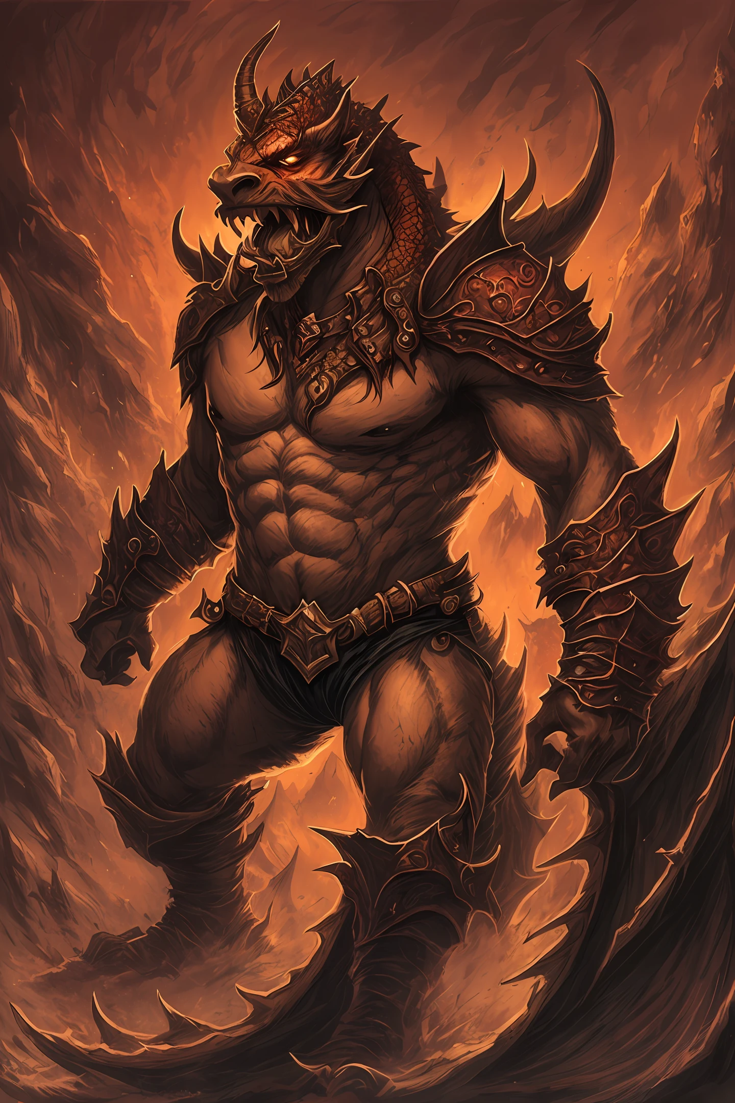 A red dragon orc
