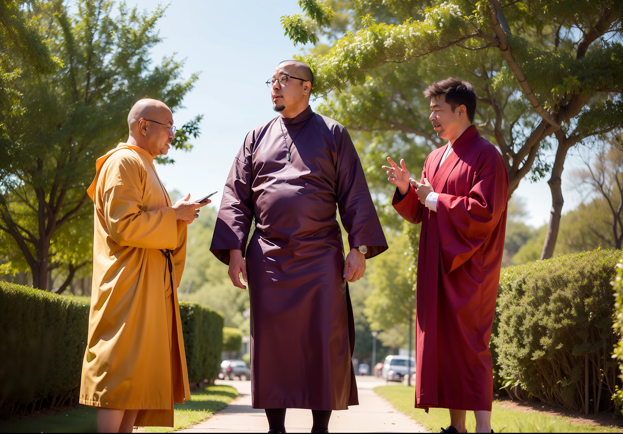 image of a monk with his disciple talking num floresta