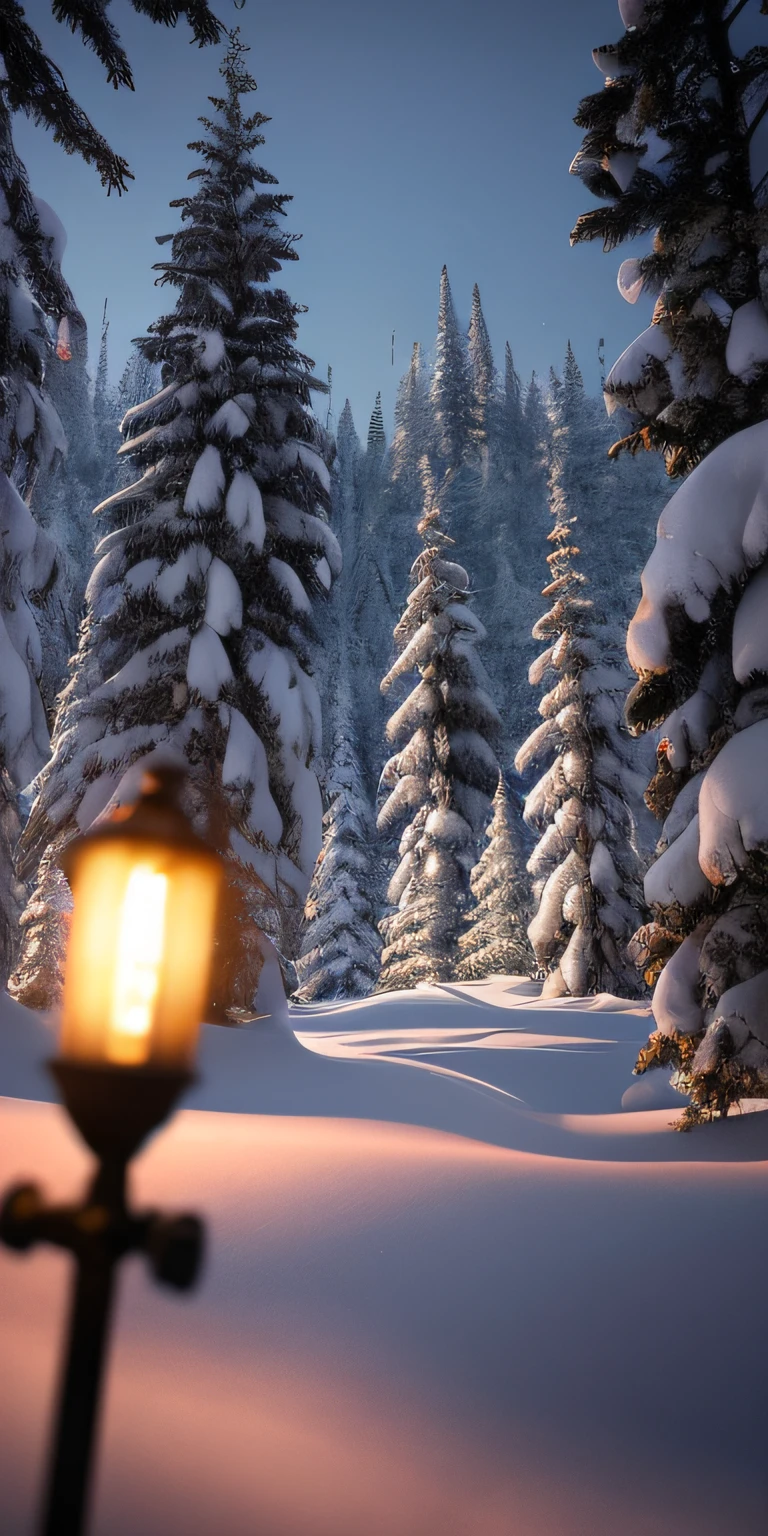 Masterpiece, best quality, high quality, highly detailed CG unity 8k wallpaper, coniferous forest, silence, towering conifers covering the forest floor, severe cold climate, serene beauty, snow, winter, mild summer, breeze, Conifers, branches, bokeh, depth of field, HDR, bloom, chromatic aberration, photorealistic, extremely detailed, popular on artstation, popular on CGsociety, complex, high detail, dramatic, art midway
