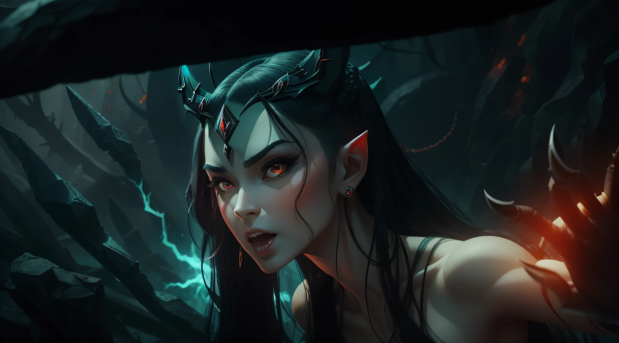 Three eyes, two noses, large ears, fangs, mouth，Hela hairstyle，D罩，Kirin arm，Six crab legs[I want to be quiet] --auto