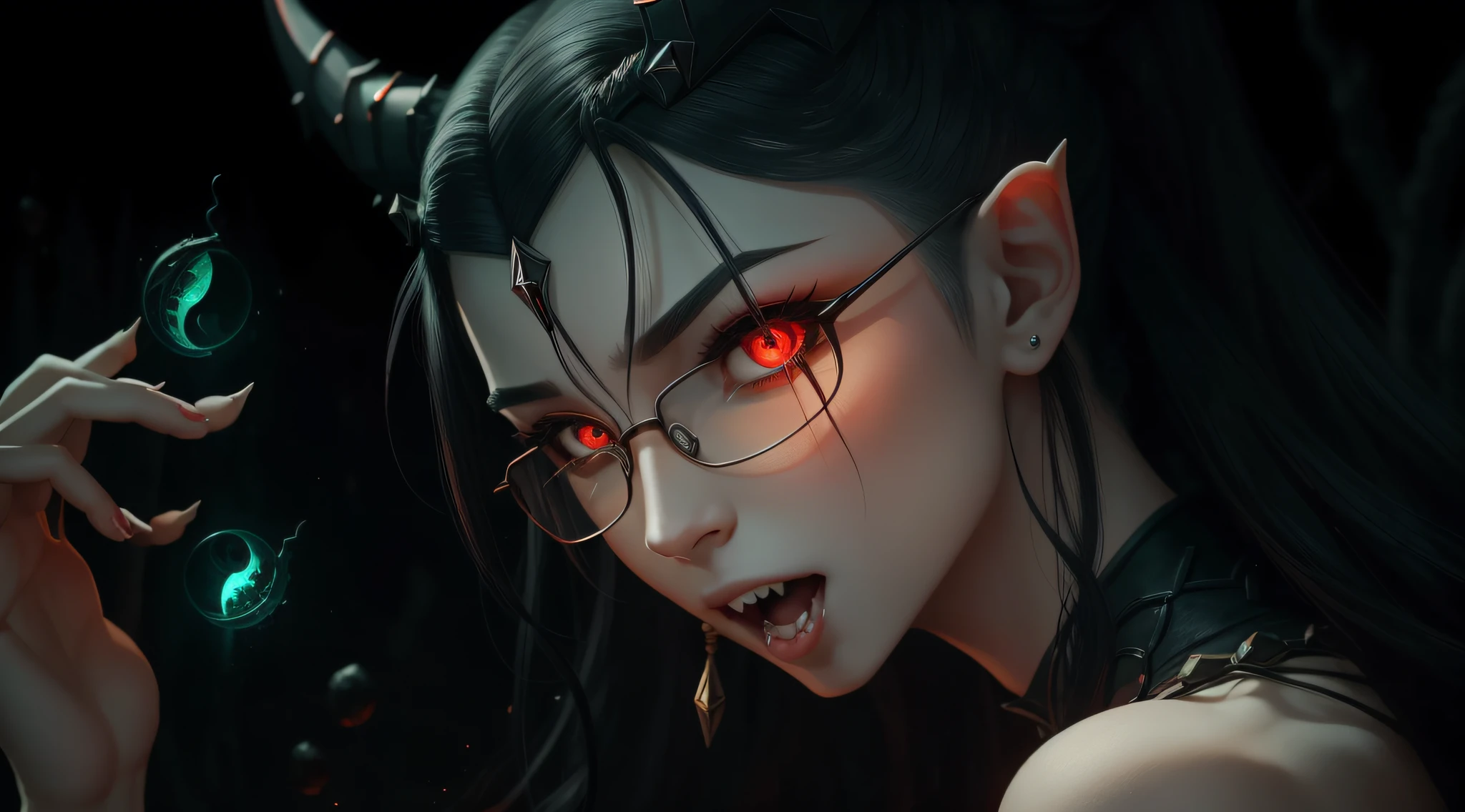 Three eyes, two noses, large ears, fangs, mouth，Hela hairstyle，D罩，Kirin arm，Six crab legs[I want to be quiet] --auto