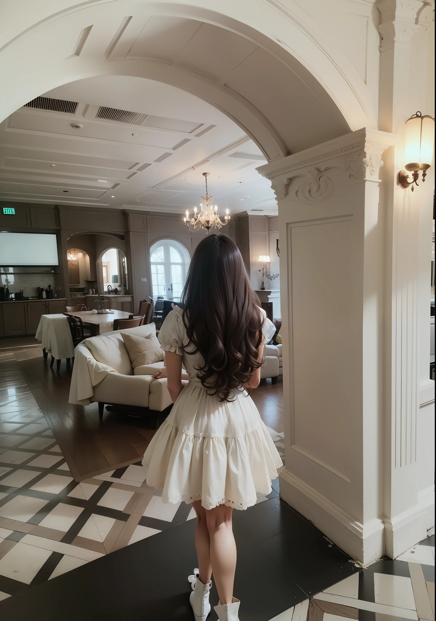 Curly hair at the waist,curlies,Perfect long legs