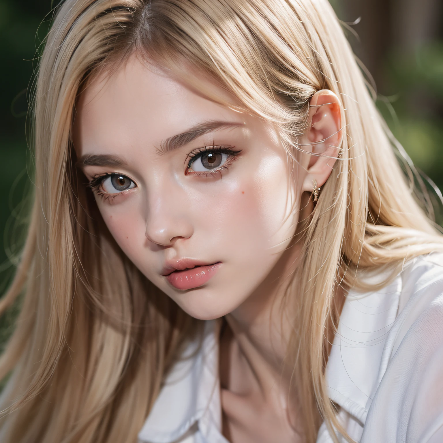 Manteau blanc，white skinned，whaite hair，Golden pupils，Face，full bodyesbian，Need，tmasterpiece