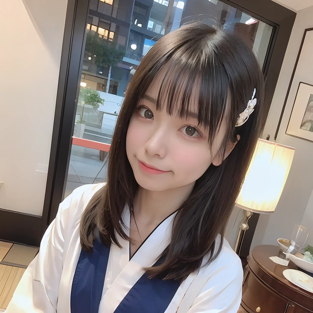 （Dimly lit Japanese-style room 2.0、Japanese-style lamps glowing white on both sides of the screen）（Window 2 looking at the night view with pitch black stars from the left side of the screen.0）　（infp young woman、Solo 1.7）（Long Black Hair）（A shy smile）A short red kimono that reaches to the waist 1.8（Brilliant Phoenix Pattern 1.5）（No Bra 2.0）（Expose your shoulders、Hakata Kimono 1.7）（Very large huge chest 1.5）（Hardchip,1.5）（Sit upright with your crotch open on the tatami mats1.5）Futon beautifully laid out in front of you Real photo