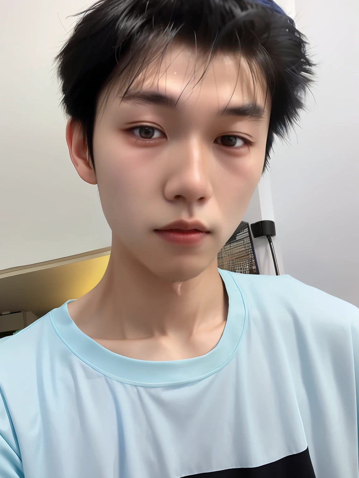 There was a young man with black hair and a blue shirt, xintong chen, 18 years old, wenjun lin, 2 , 1 6 years old old, yanjun chars old, jinyiwei, 21 years oeng, 2 8 years old,No beard