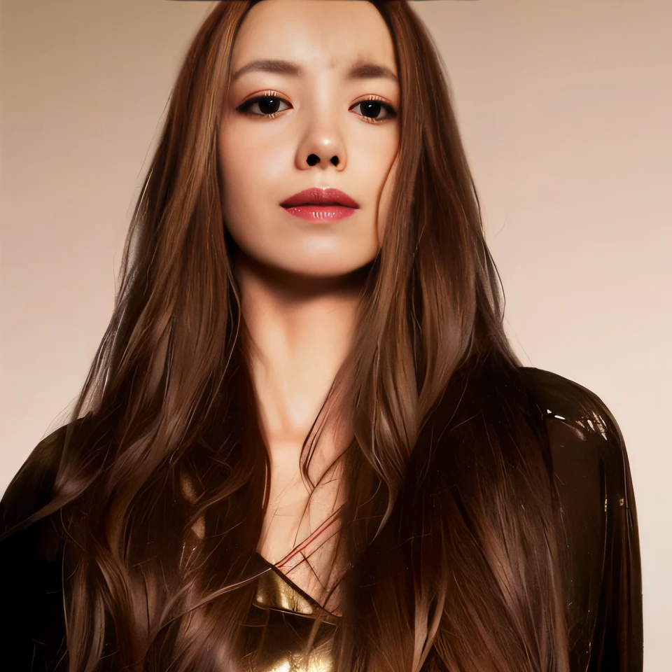 Alafed woman with long brown hair and gold top, brown colored long hair, long shiny bronze brown hair, Long bronze brown hair, Bronze Brown Hair, long hair of dark brown color, Straight hairstyle, Long coffee brown hair, Long light bronze brown hair, Medium long brown hair, Long metallic hair, hair : long brown, Ilya Kuvshinov with long hair