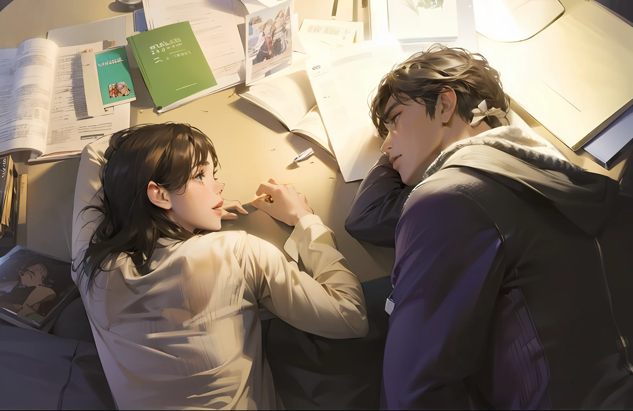 there are two people sitting at a table with a laptop, scene from live action movie, still from a live action movie, highlight scene of the movie, still from a movie, still from the movie, scene!!, scene from a movie, very realistic film still,4k artwork, romantic