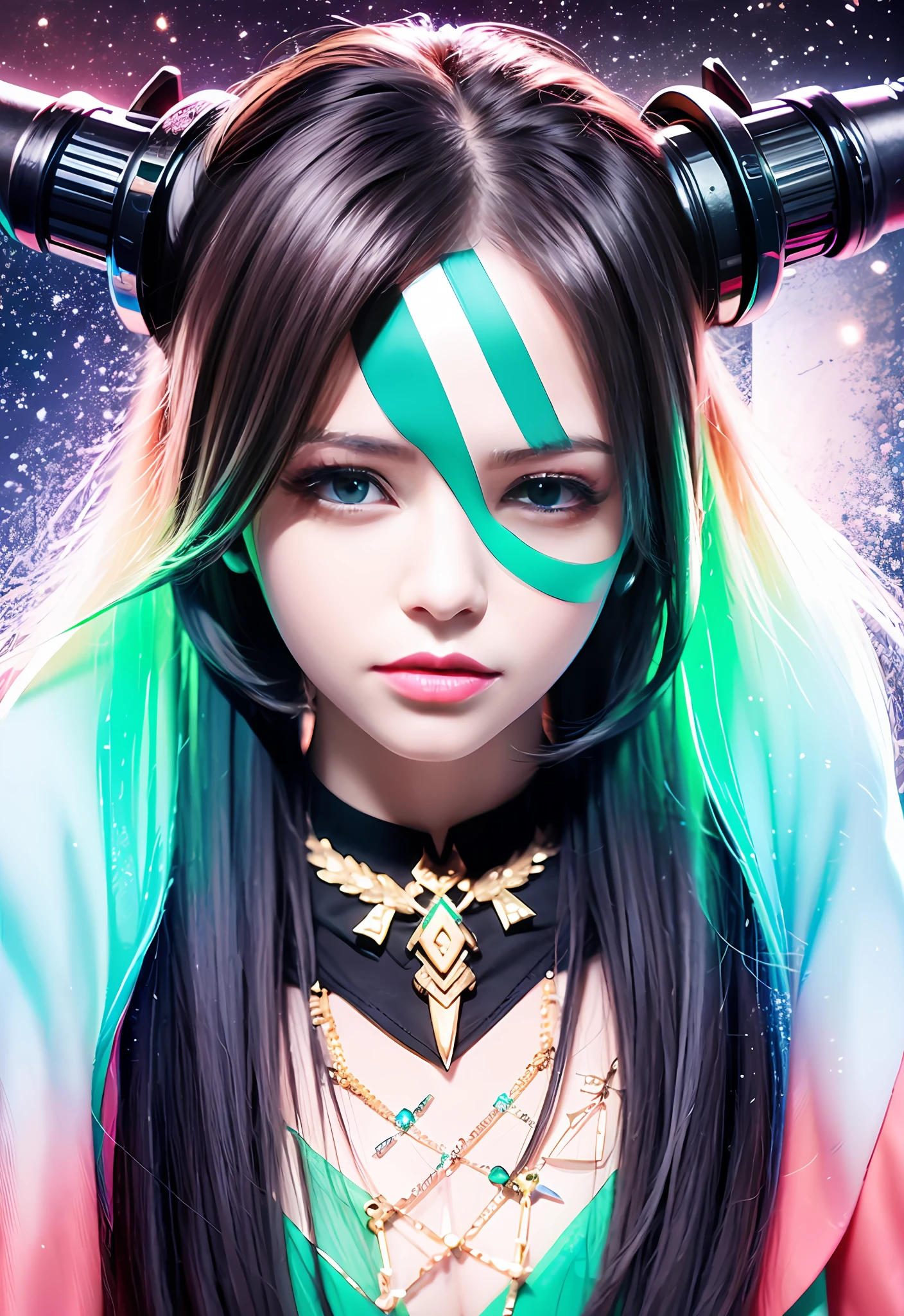 Male demon hunter long black straight hair green eyes two guns --auto --s2