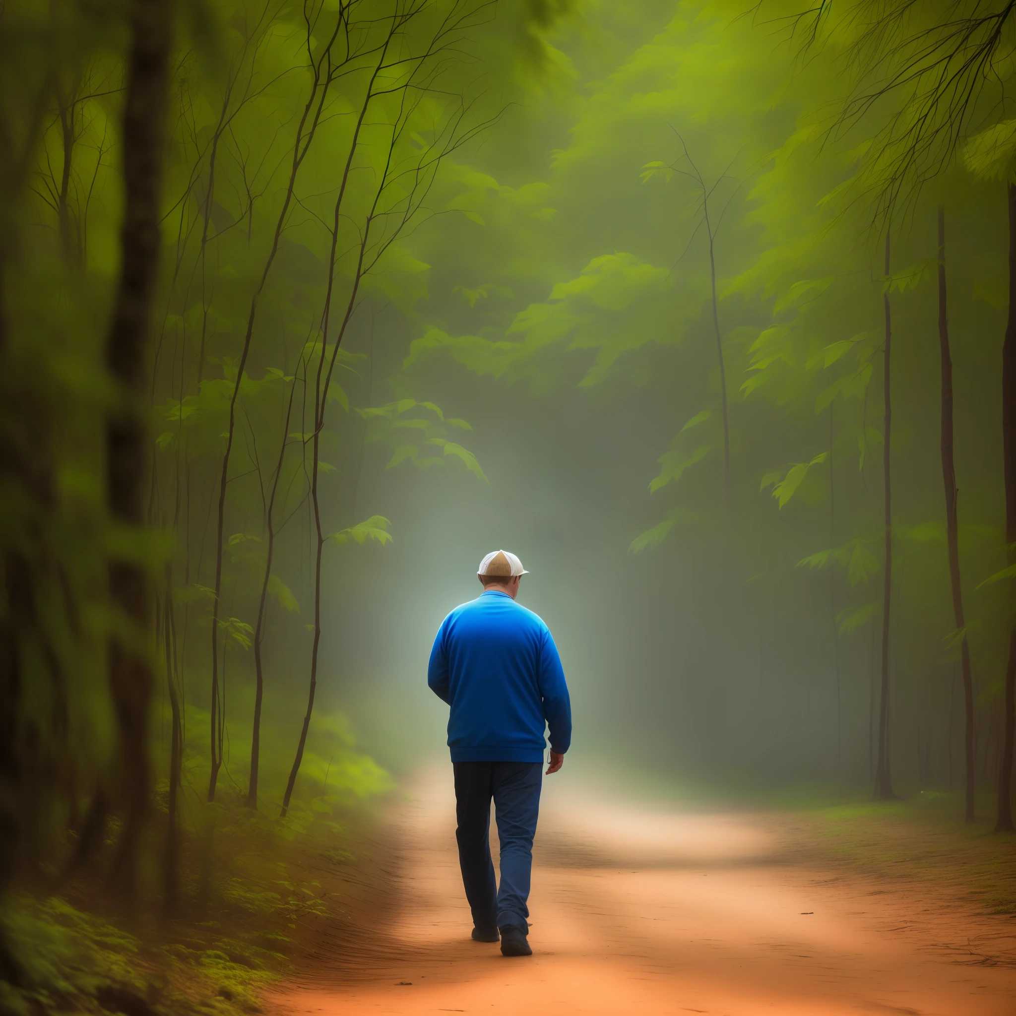 (((presidente Putin))) Homem andando em uma floresta e orando, HDR, super realista, hiper realista, hiper detalhado, altamente detalhado, 4k, 8k, DSLR, foto, foto realista