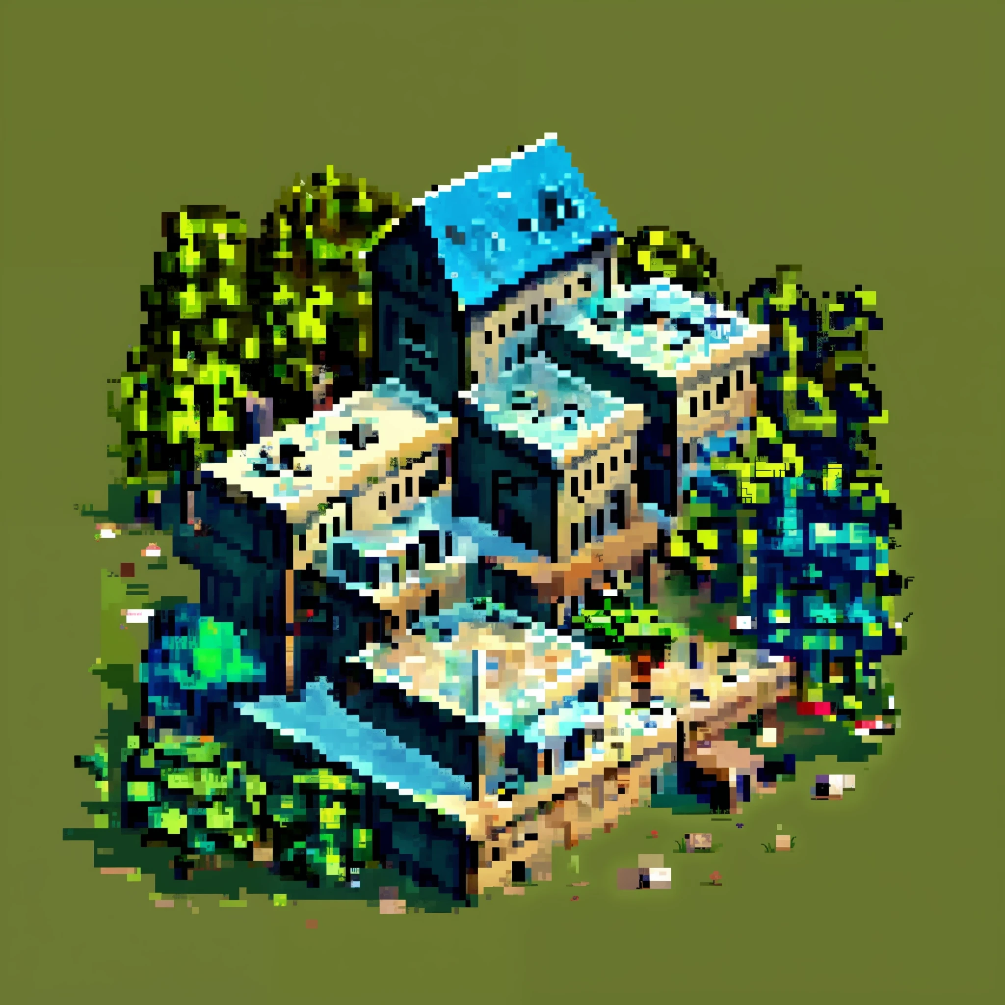 (illustrious),(Excellent quality),(ultra - detailed)2-bit pixel art,game sprite sheet of trees