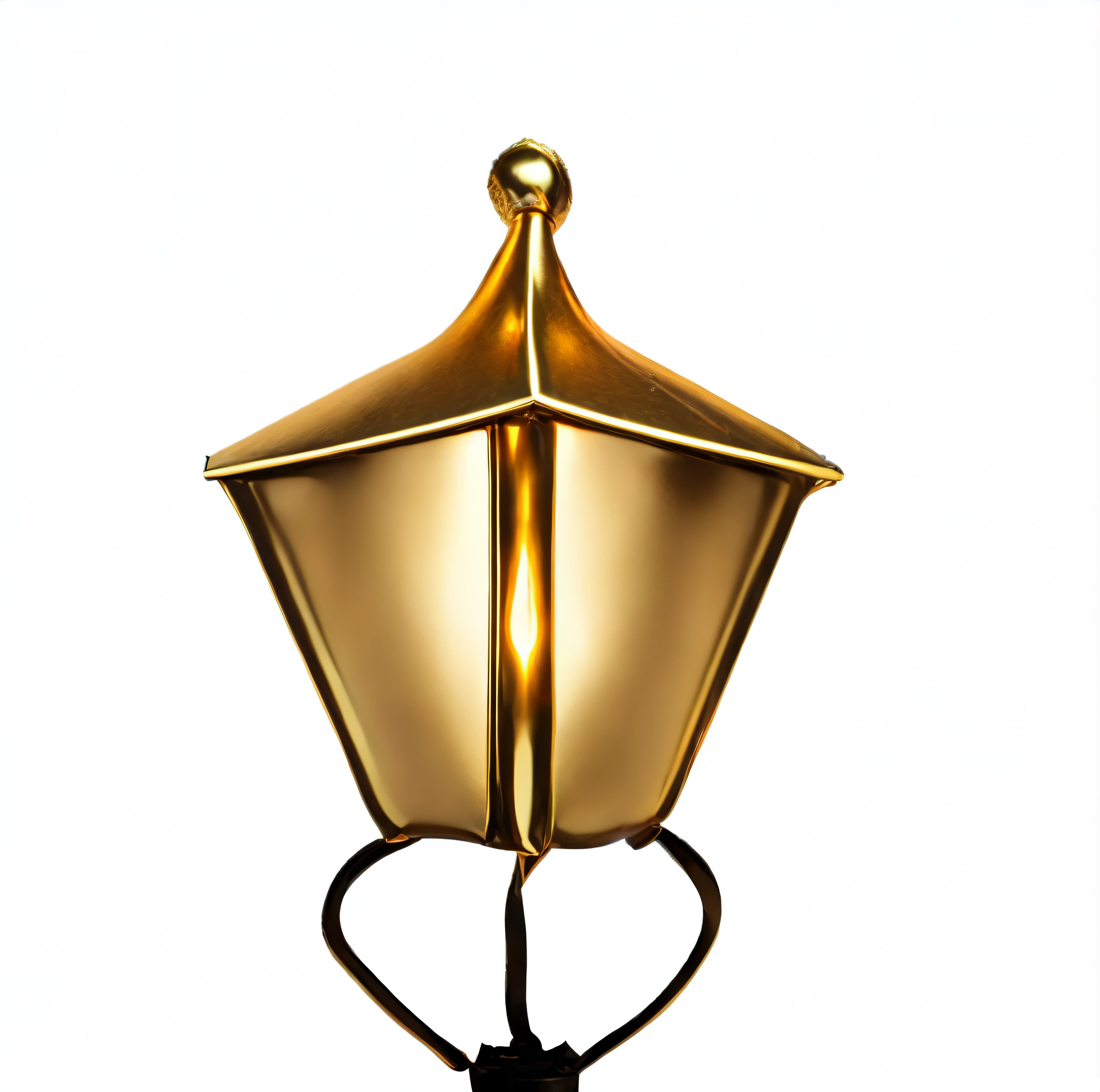 (tmasterpiece,top-quality,best qualtiy,offcial art,Beauty and aesthetics:1.2), realisticlying,EbonyGoldAI,Ebony gold AI street light,There is a golden street lamp lit on a white background,Golden street light,Golden street light, Metal Textures,Metallic color,golden colored,metalictexture,gold foil,Gold leaf art,Metallic matte feel,gold,Lantern light, shining lamps, warm lantern lighting, warm fantasy lighting, lantern light besides, lamp post, Glowing light,gold,Goldy