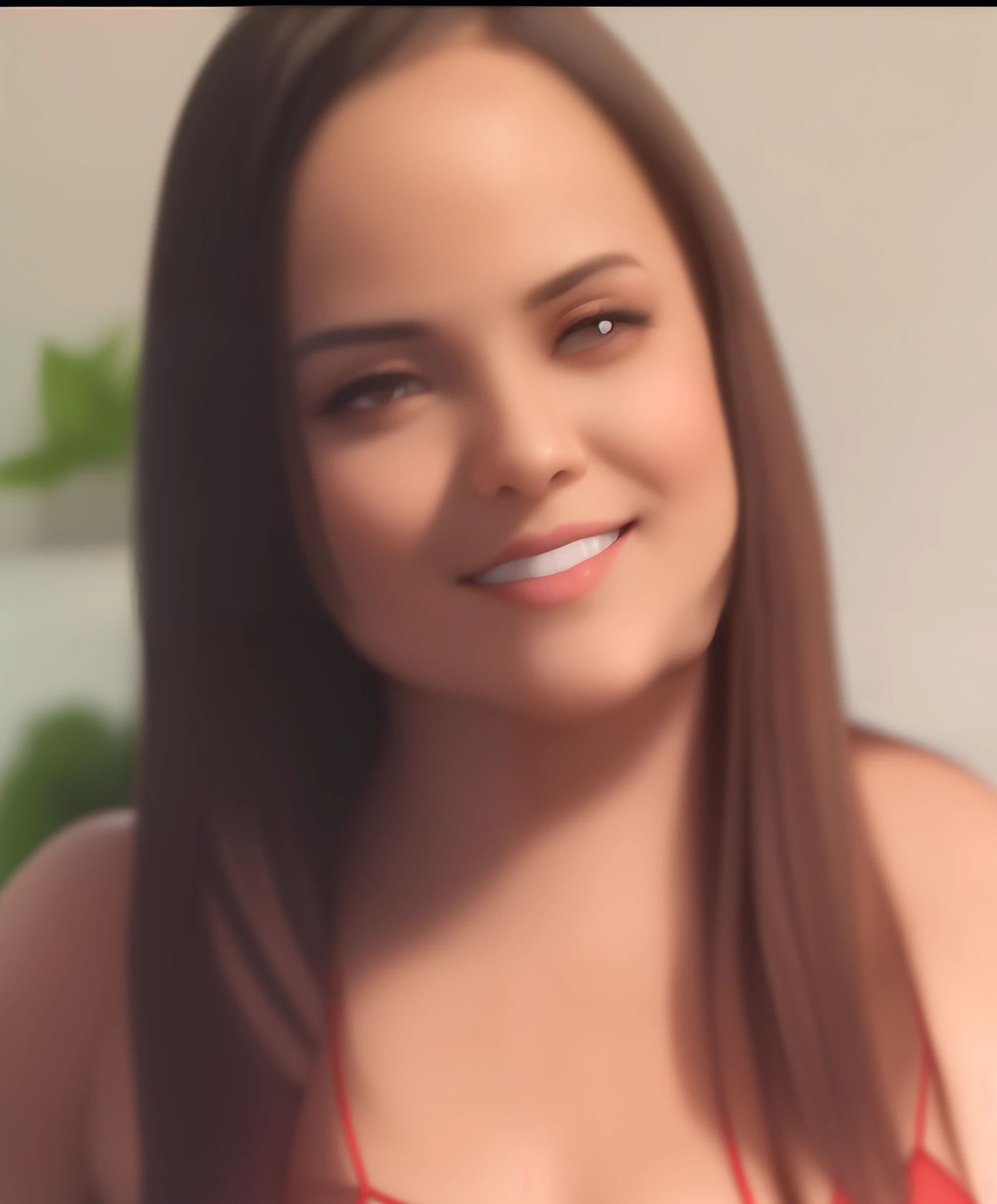 Mulher morena, corpo definido peito grande e lingerie vermelha sexy pequena 8k