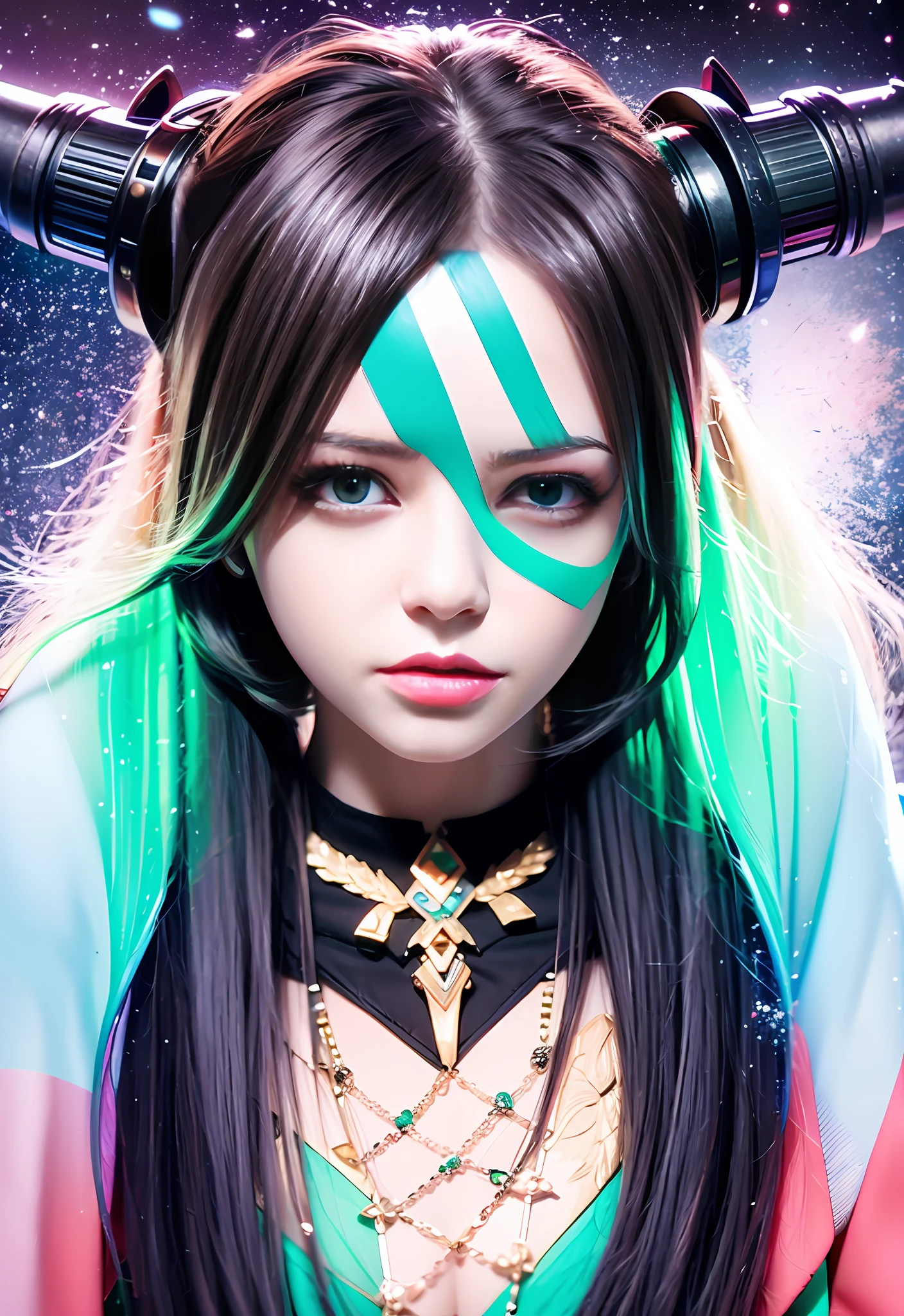 Male demon hunter long black straight hair green eyes two guns --auto --s2