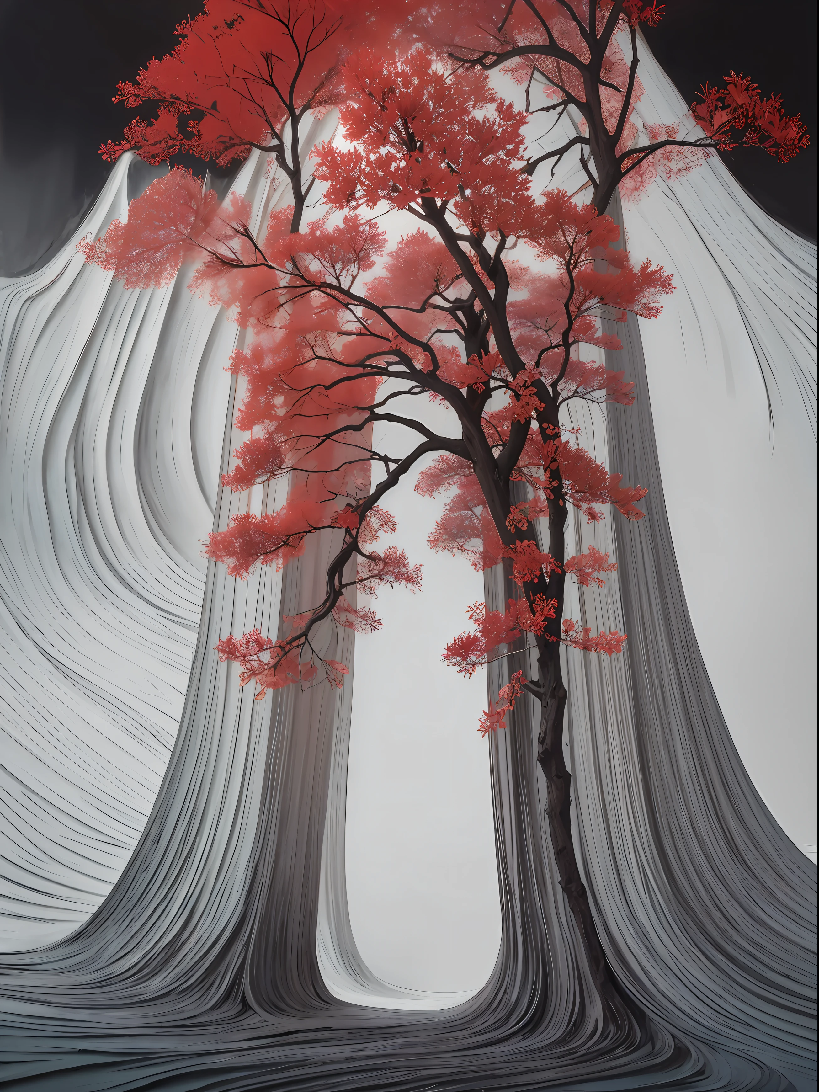 Oriental artistic conception,Line flow,abstraction,Enrich your imagination,Maximalism,The picture is smooth,Grasp the perspective,mystical colors