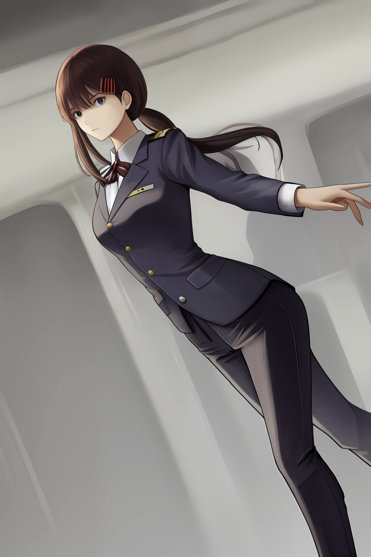Uniform white silk woman