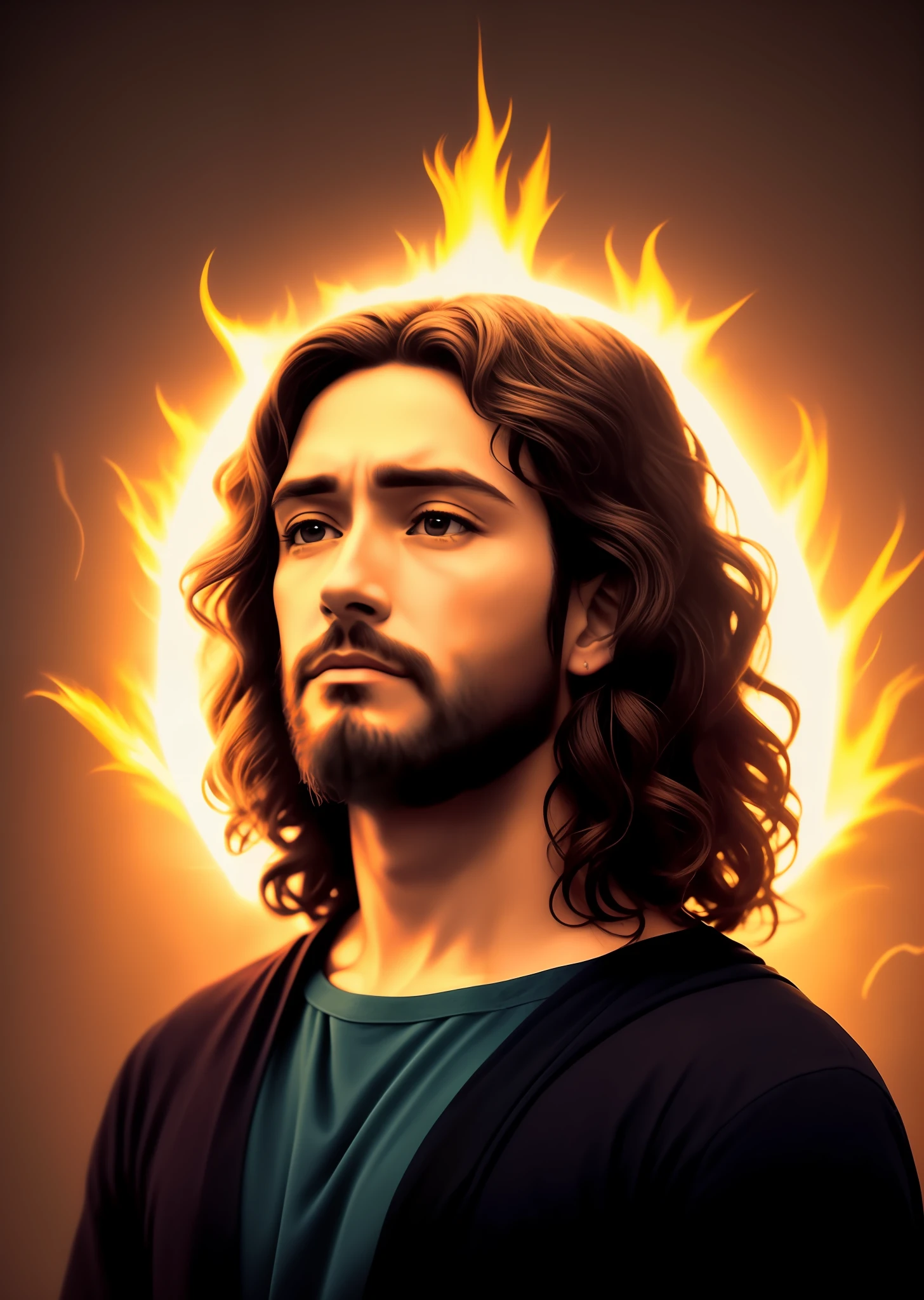 (((Jesus Cristo))) (((altamente detalhado))) rosto machucado e ensanguentado, dor, tristeza, hiperdetalhado, smoke billowing, Sparks, raios solares, (8k), realista, symmetr, premiado, cinematographic lightning, encharcado, filme, 75mm, Scratches, rosto detalhado,