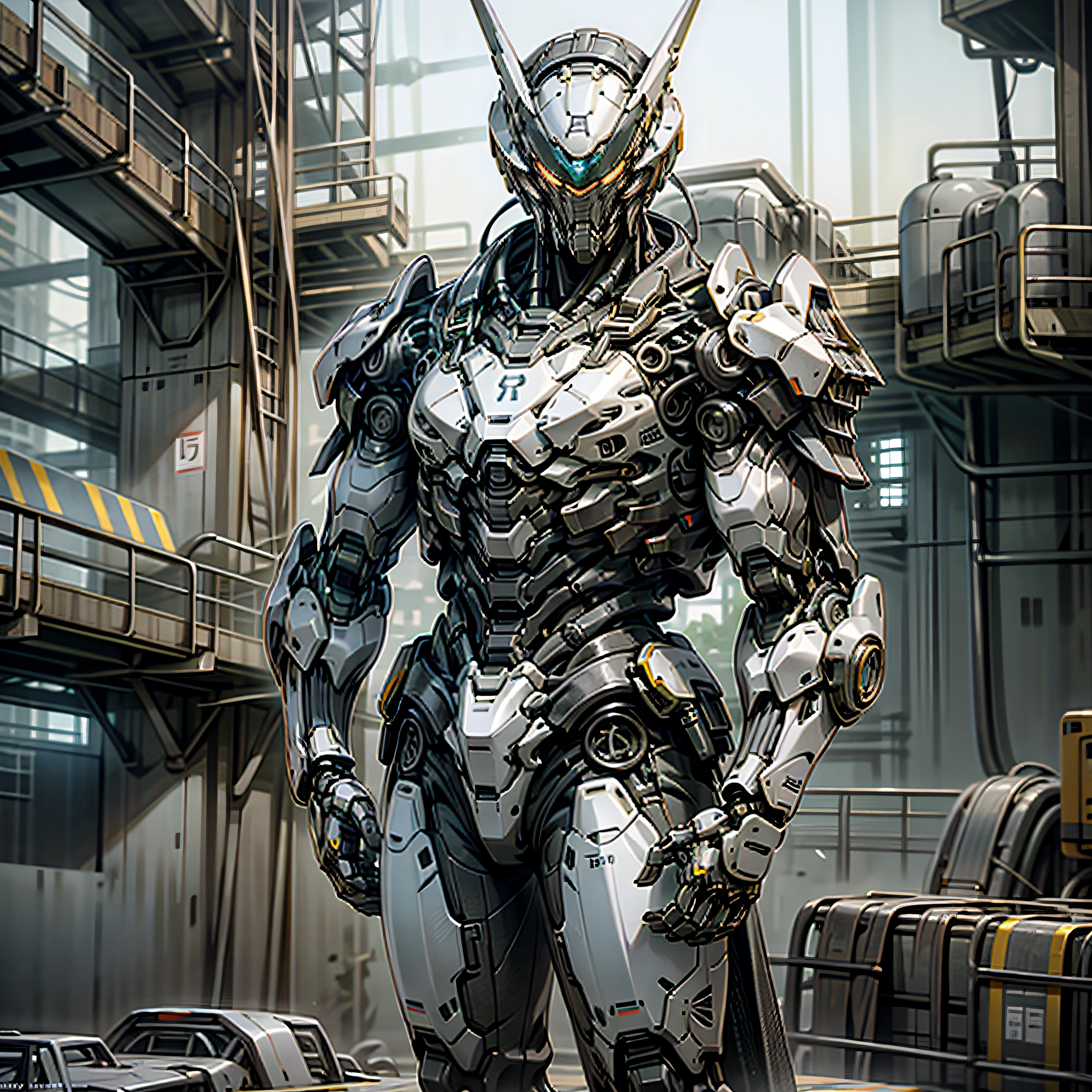 Dark_Fantasy,Cyberpunk,1manMechanical marvel,Robotic presence,Cybernetic guardian, samurai mechanical armour, katana on the waist, absolutely stunning art,wearing a black cloak, highest quality art, highest resolution, hyper detailed,black and red, futuristic, samurai robot, atmospheric,8k,64k, HD, unparalleled masterpiece, dynamic lighting, cinematic, epic