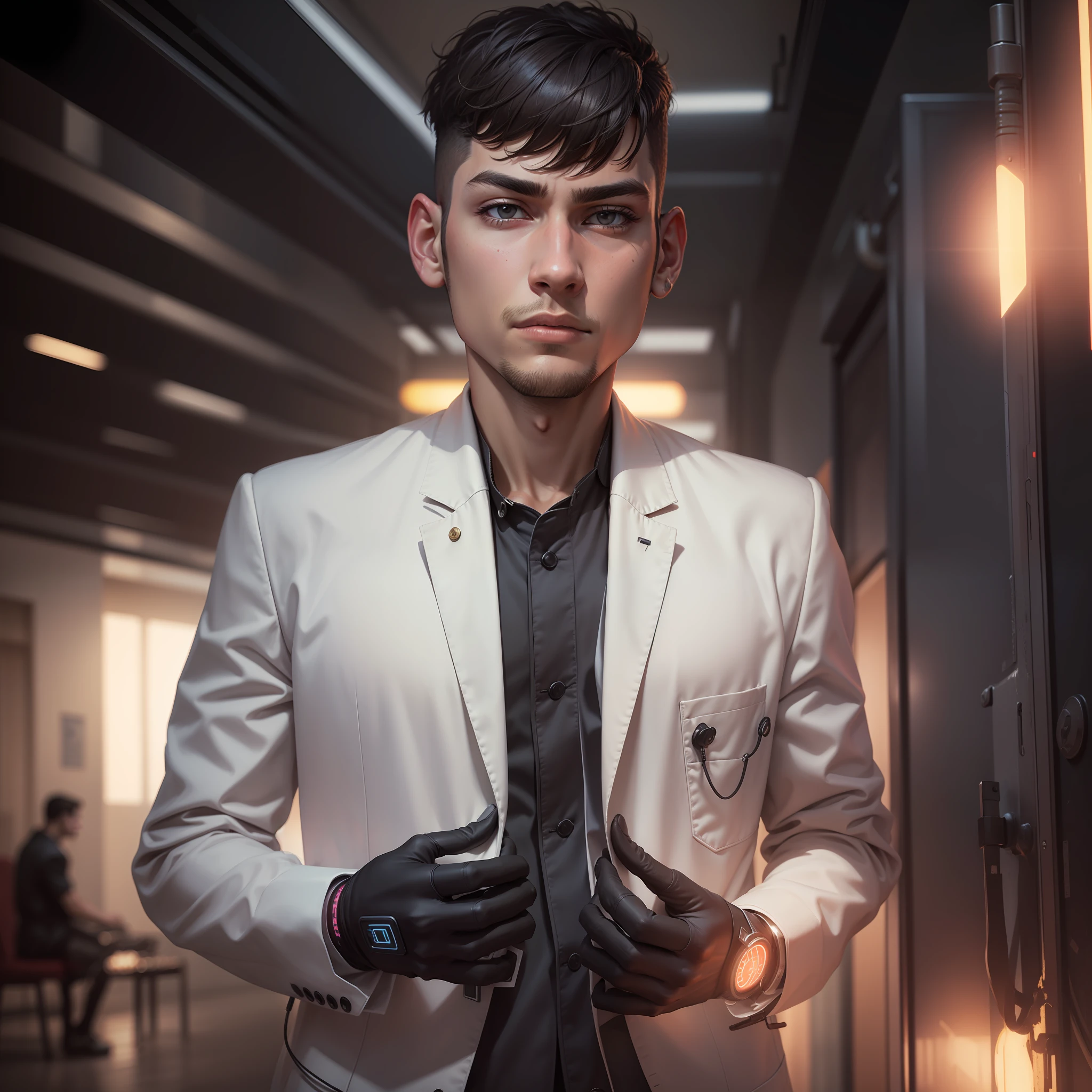 Change background cyberpunk, handsome boy, realistic face, ultra realistic