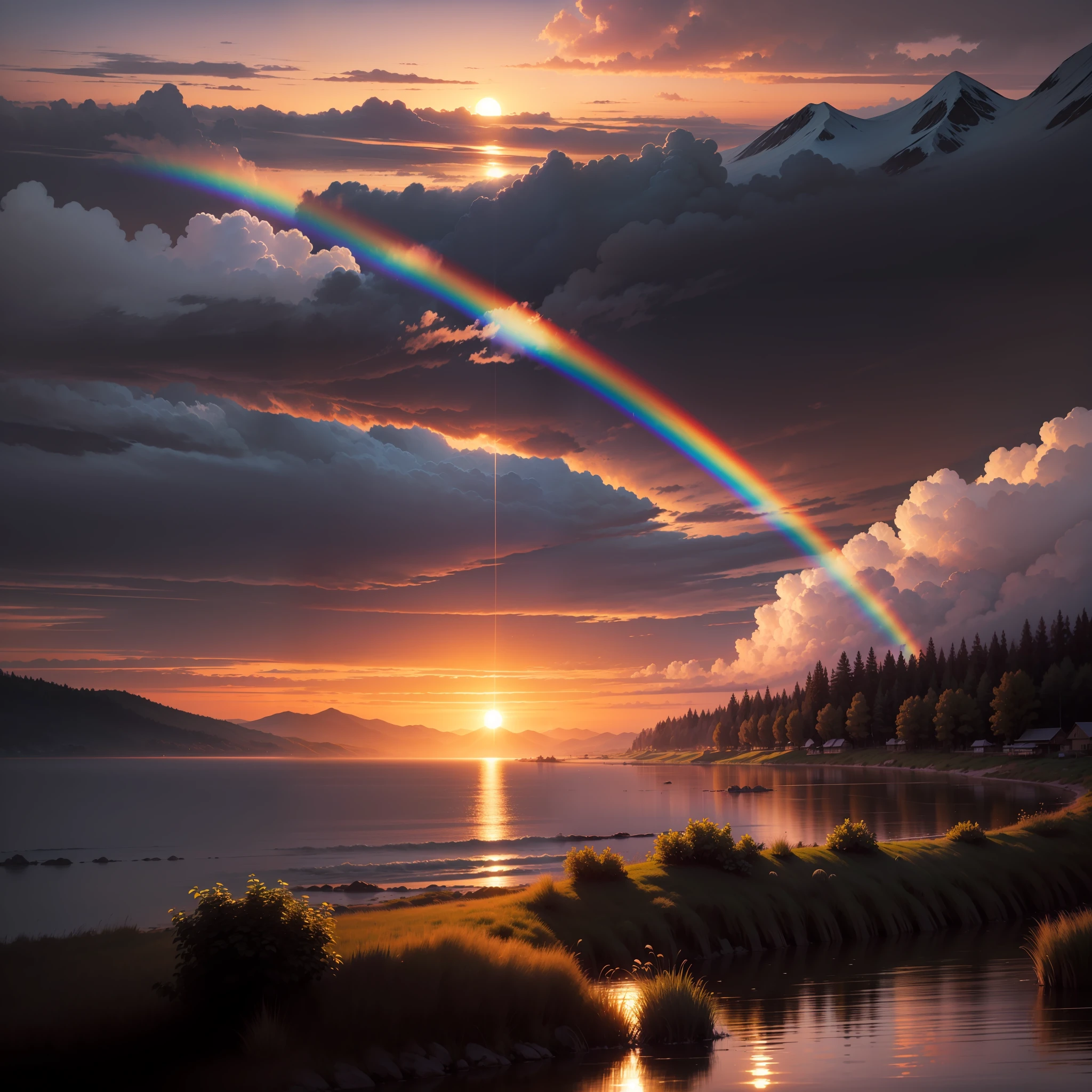 rainbowing,setting sun --auto