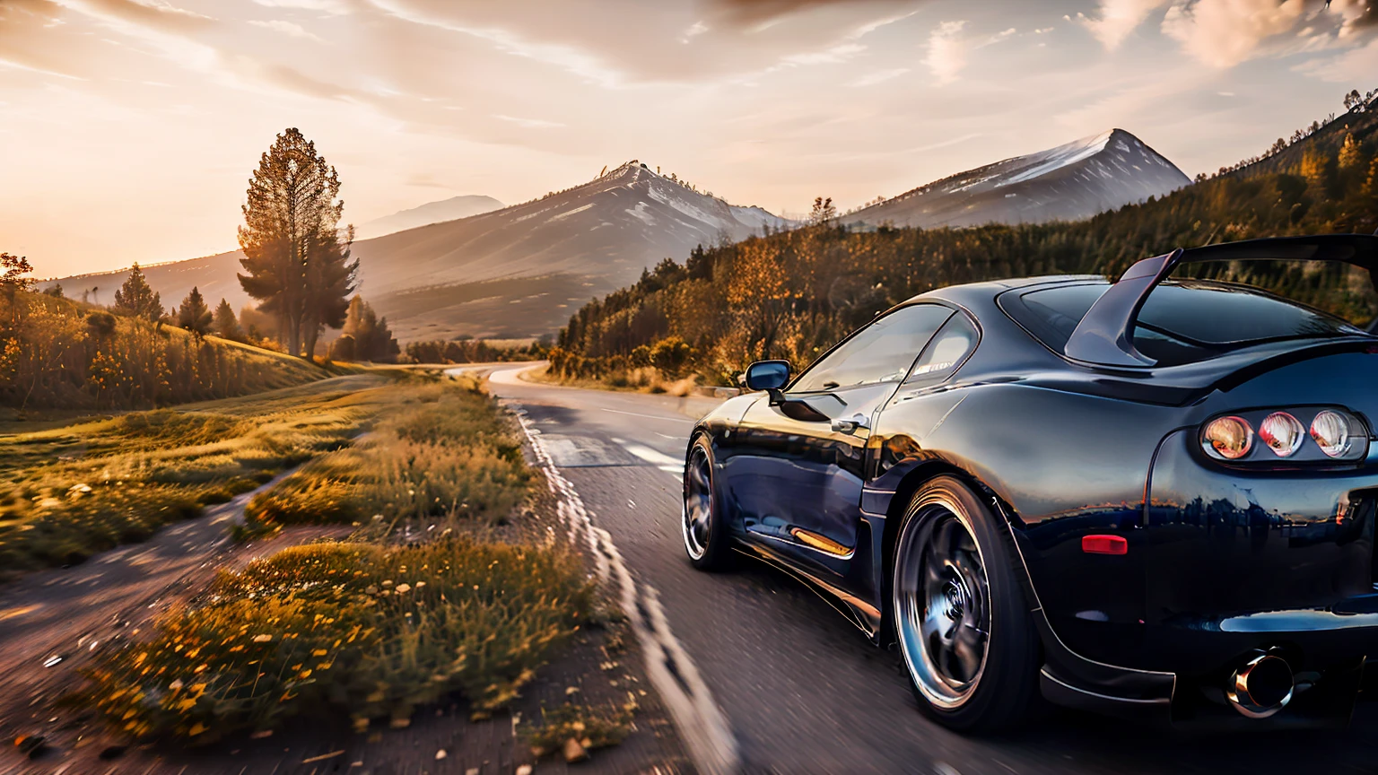 The Allafard sports car drives on the roads in the mountains, high quality desktop wallpaper, 8K stunning artwork, Rendered in Lumion Pro, rendered in corona, 8 k hd wallpaper, 8K HD wallpaper, High quality wallpaper, Wallpaper 4k, wallpaper 4 k, Rendered in Lumion, best on adobe stock, 8 k octane comprehensive render, 8K wallpaper, Drive in the opposite direction on the highway,The sports car is 50 meters away