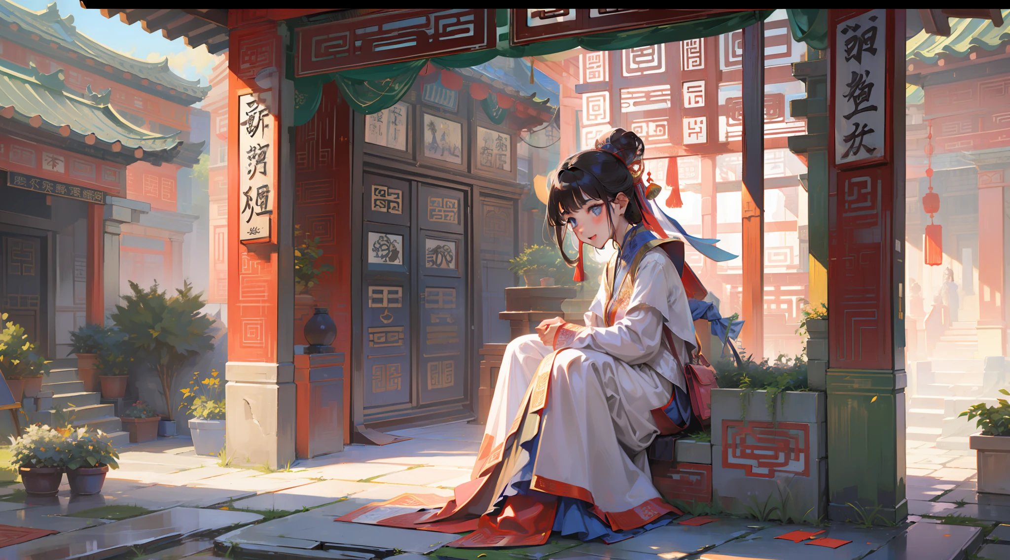 (((tmasterpiece))), Best picture quality,hyper HD,Ancient China,zona rural,Quadrangle,At the entrance of the courtyard,A woman who is,Ancient Chinese peasant image,Cry,Sad