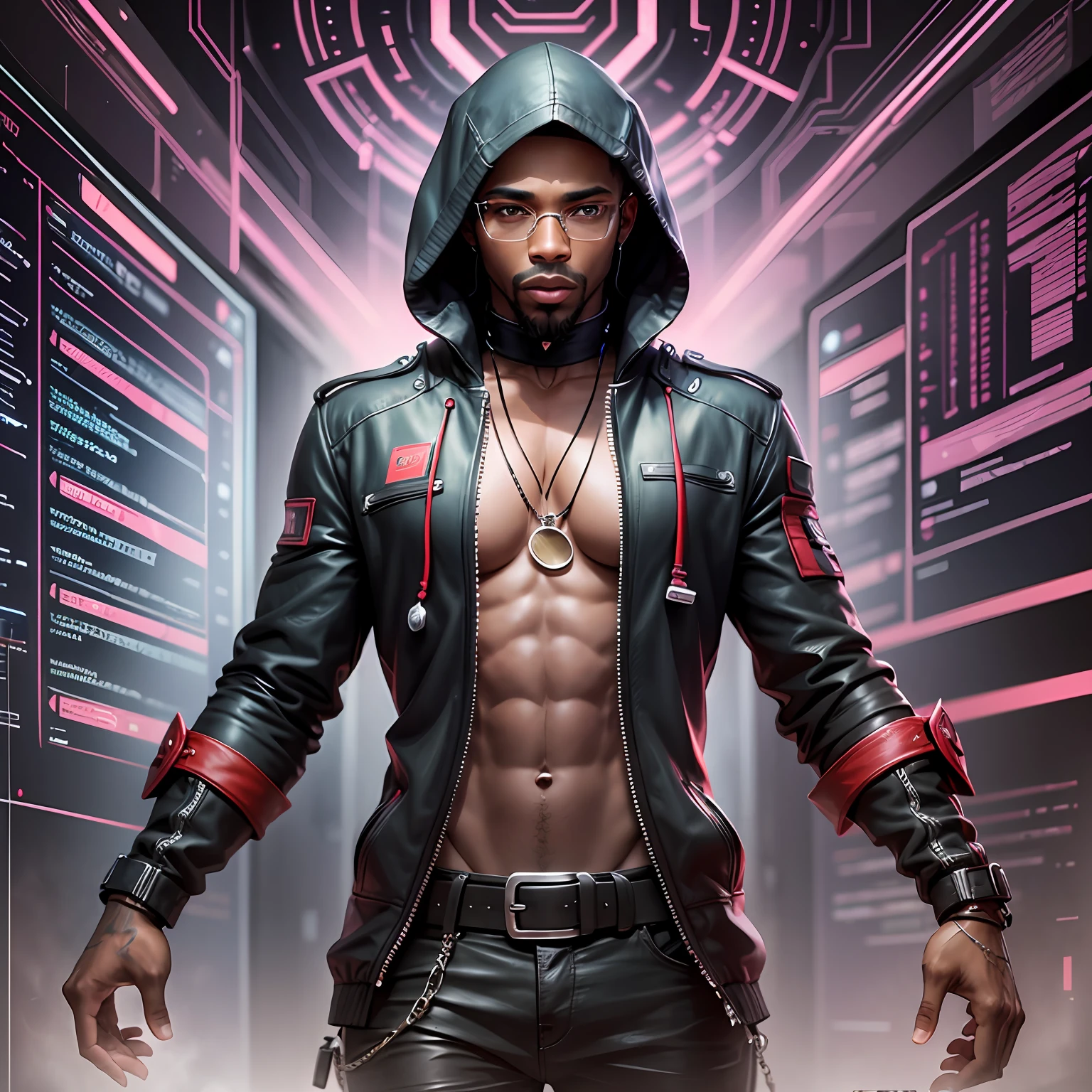 A black man hacker talking about cybersecurity --auto --s2