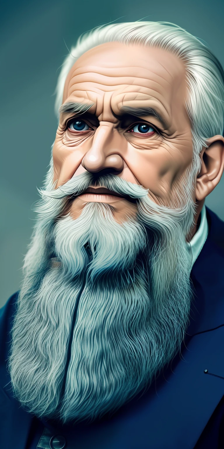 imagem de um homem com barba e um longo manto branco segurando um cajado, Abraham, Wise old man, Abraham, old man, realista, Biblical times