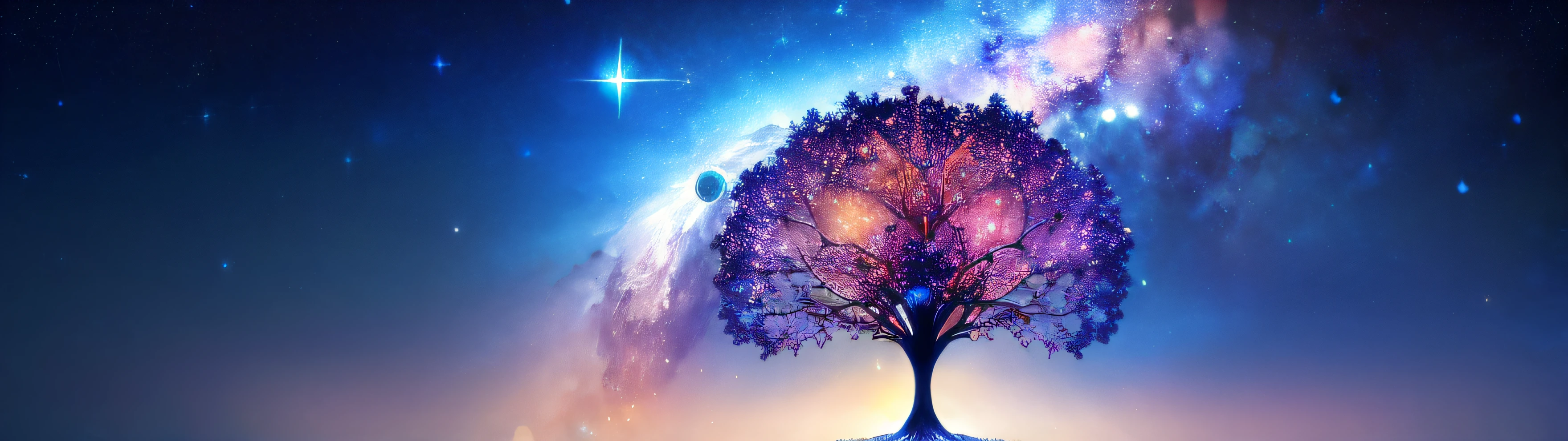 ((magical) tree of life), (night sky), (stars), artwork, (space dust), (nebula), concept art, high definition, high detail, intricate, (masterpiece:1.2), (best quality:1.2)