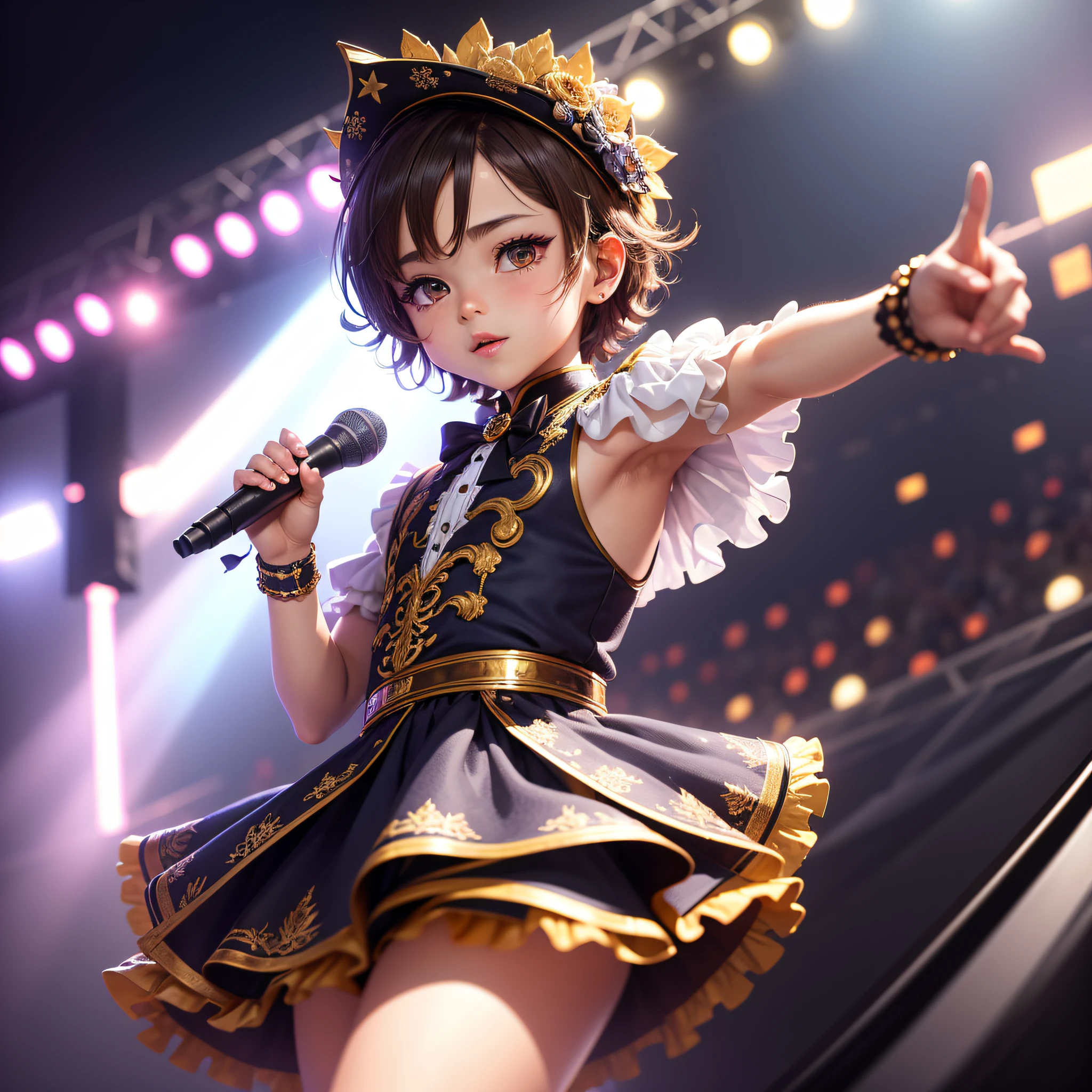 （Ultra-detailed background，detailedbackground），absurderes，A high resolution，ultra - detailed，extremely detaile，Two-dimensional Shota wears an idol costume at a concert --auto