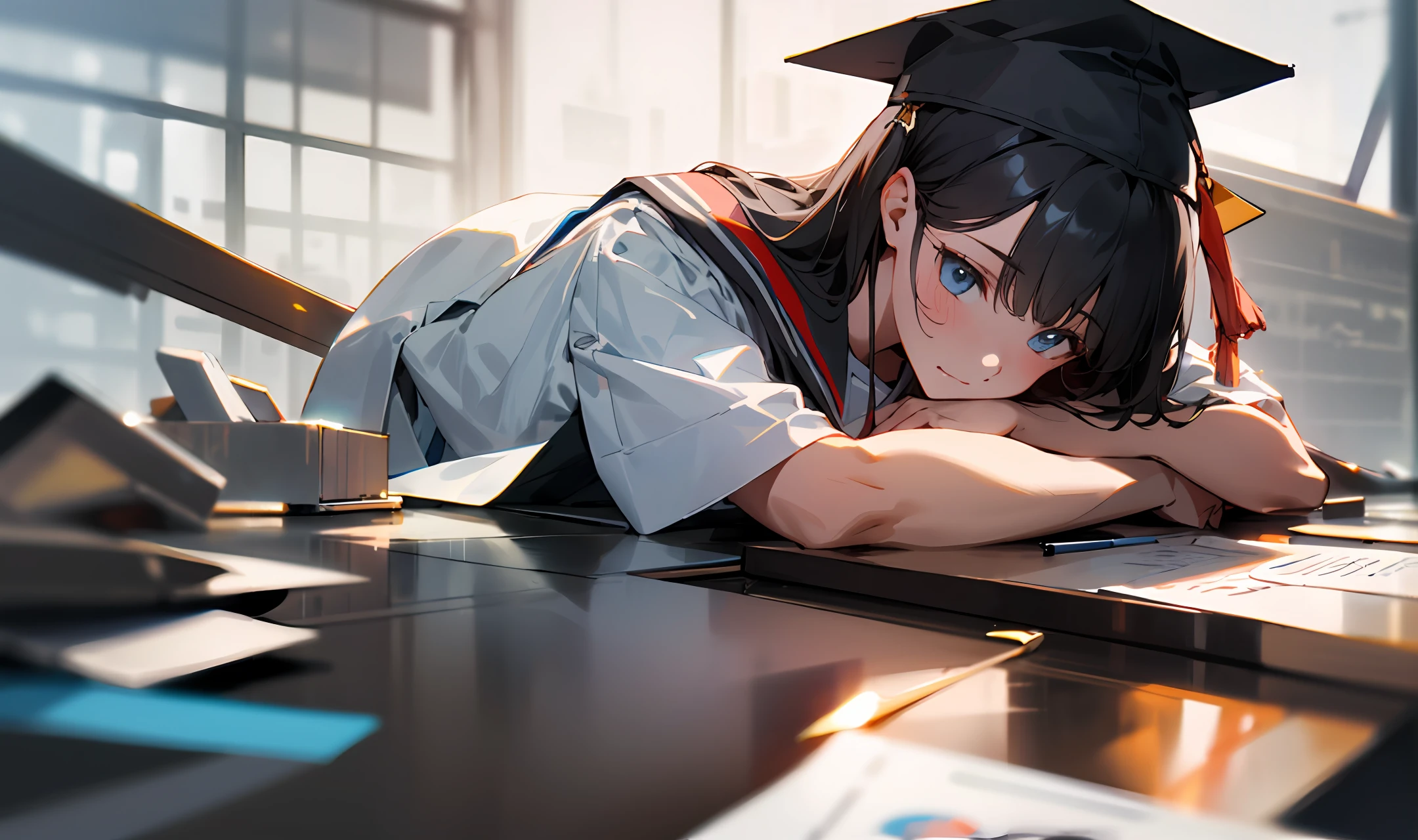 A girl preparing for graduate school