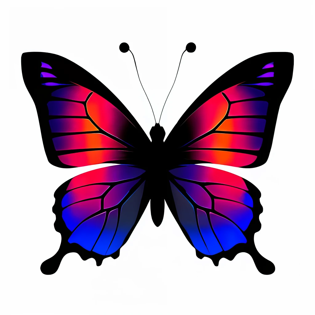 Metallic butterfly shape